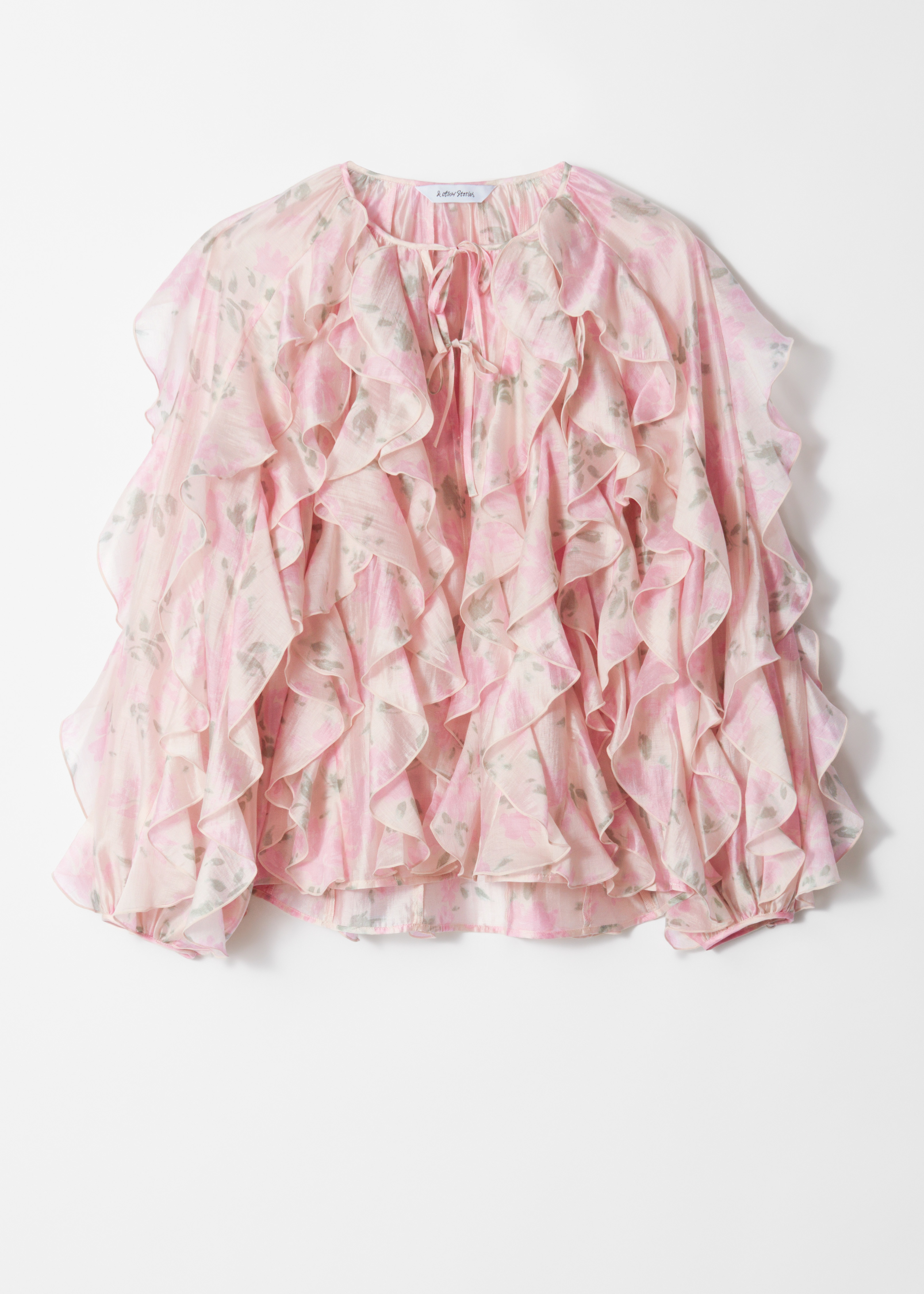 Bluză cu volane - Roz Floral