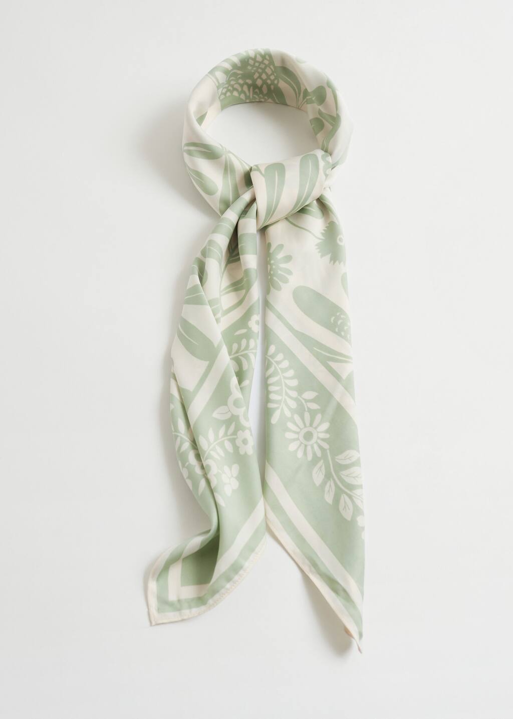 BirdieSquareScarf - Light jade - Natura morta