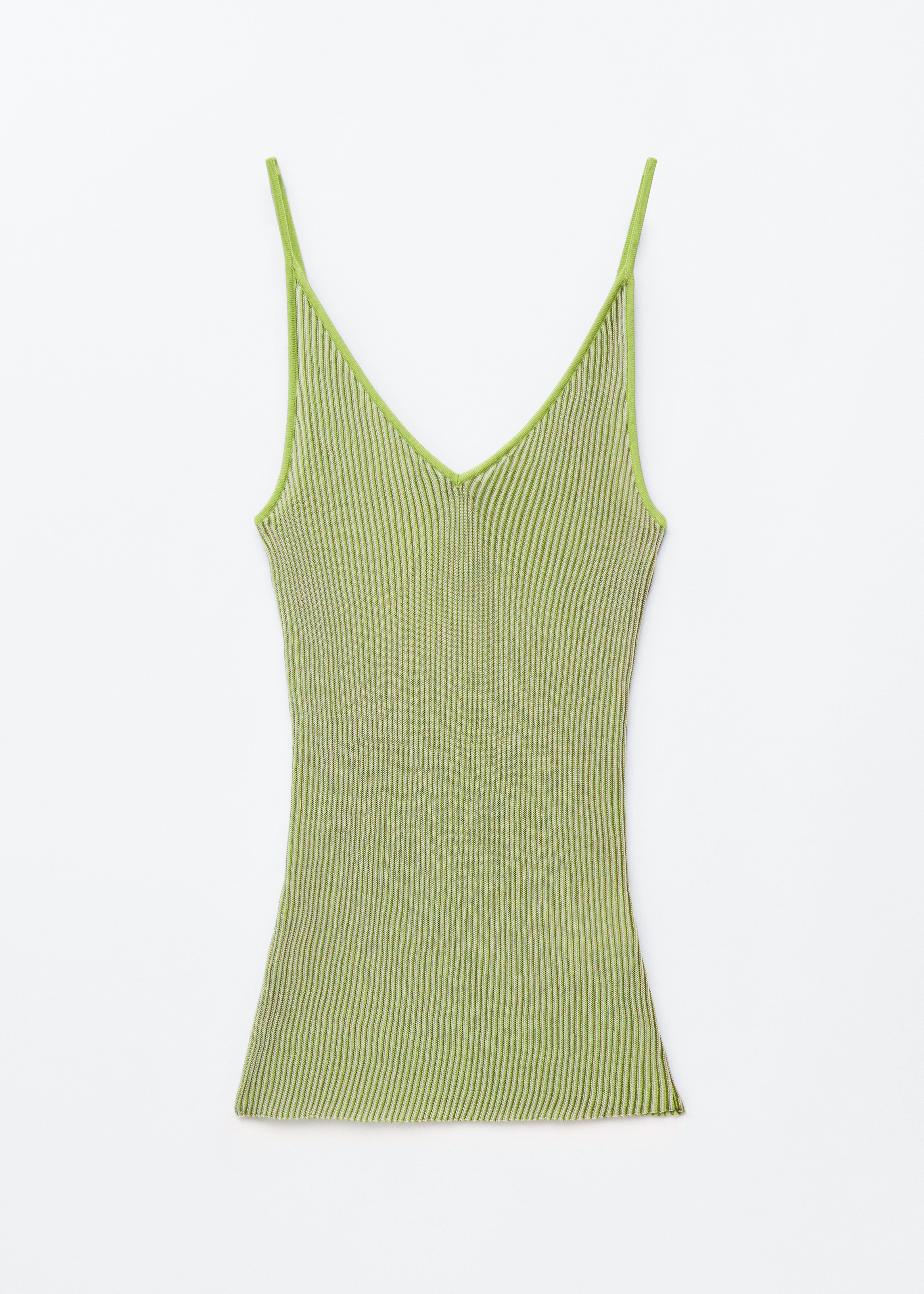 Ribstrikket camisole - Grøn