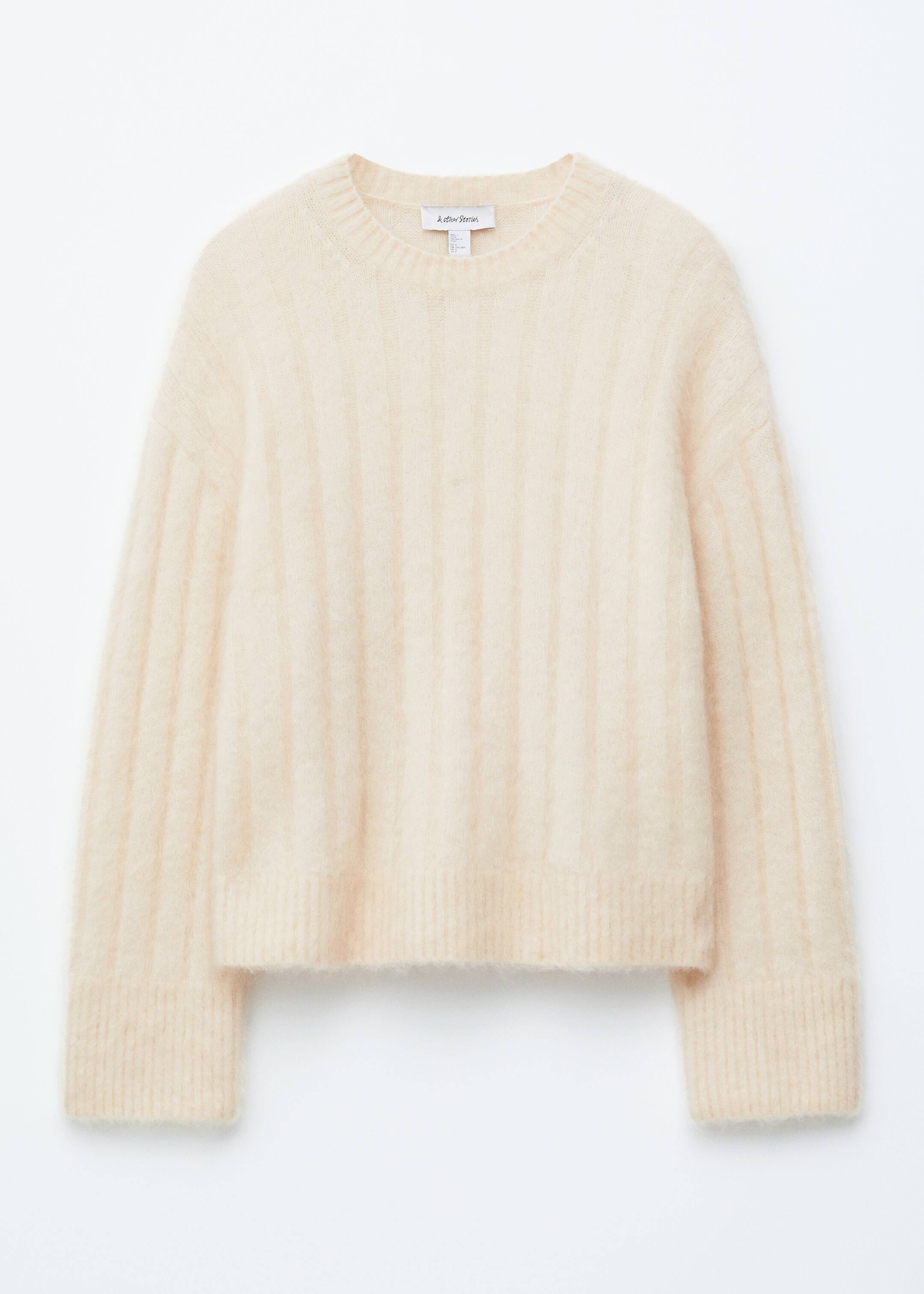 Se større billede: Ribstrikket jumper i mohairblend - Flødefarvet - DAME | H&M DK 6