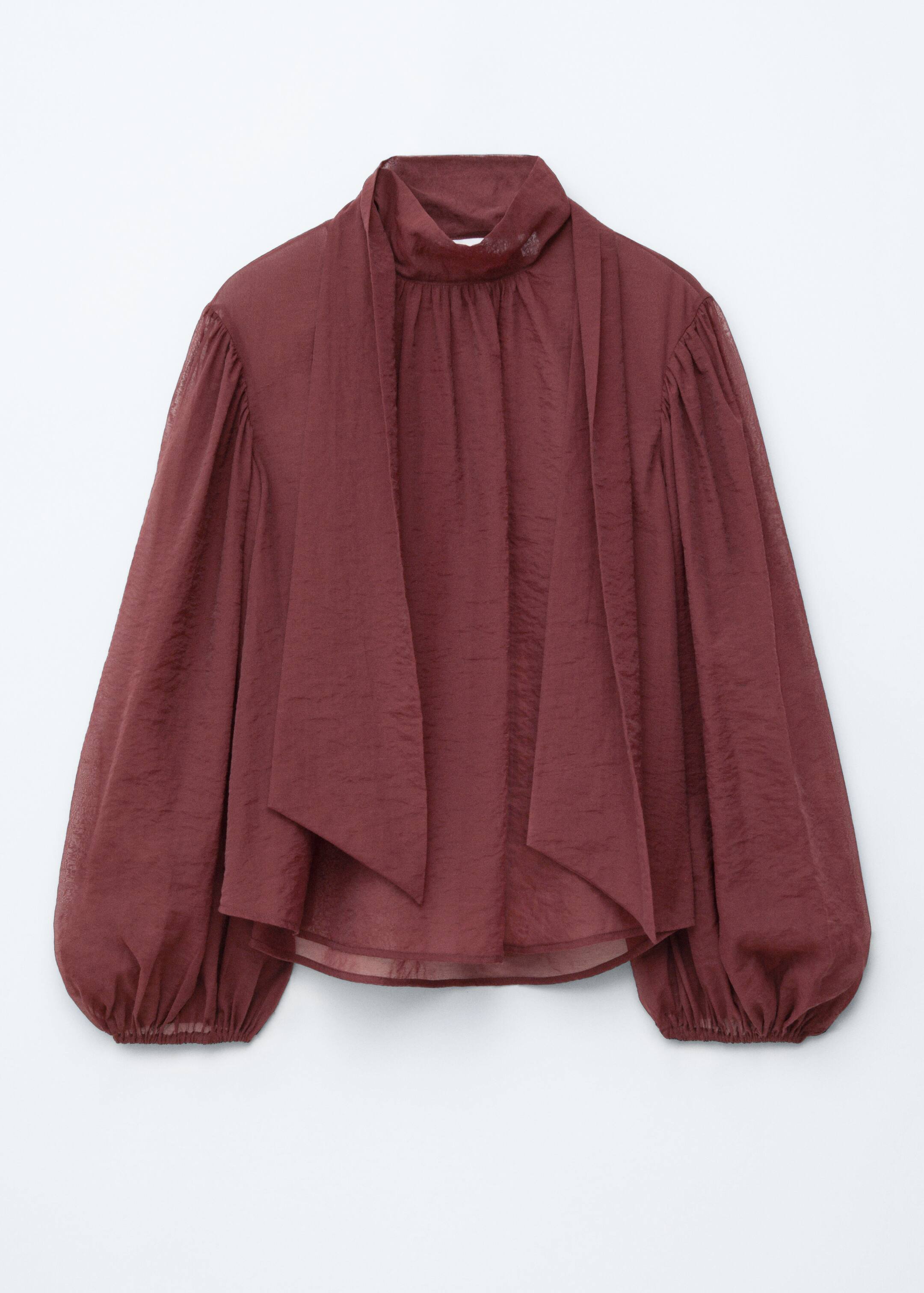 Προβολή μεγαλύτερης εικόνας: Puff-Sleeve Bow-Detail Blouse - Μπορντό - Ladies | H&M GR 6