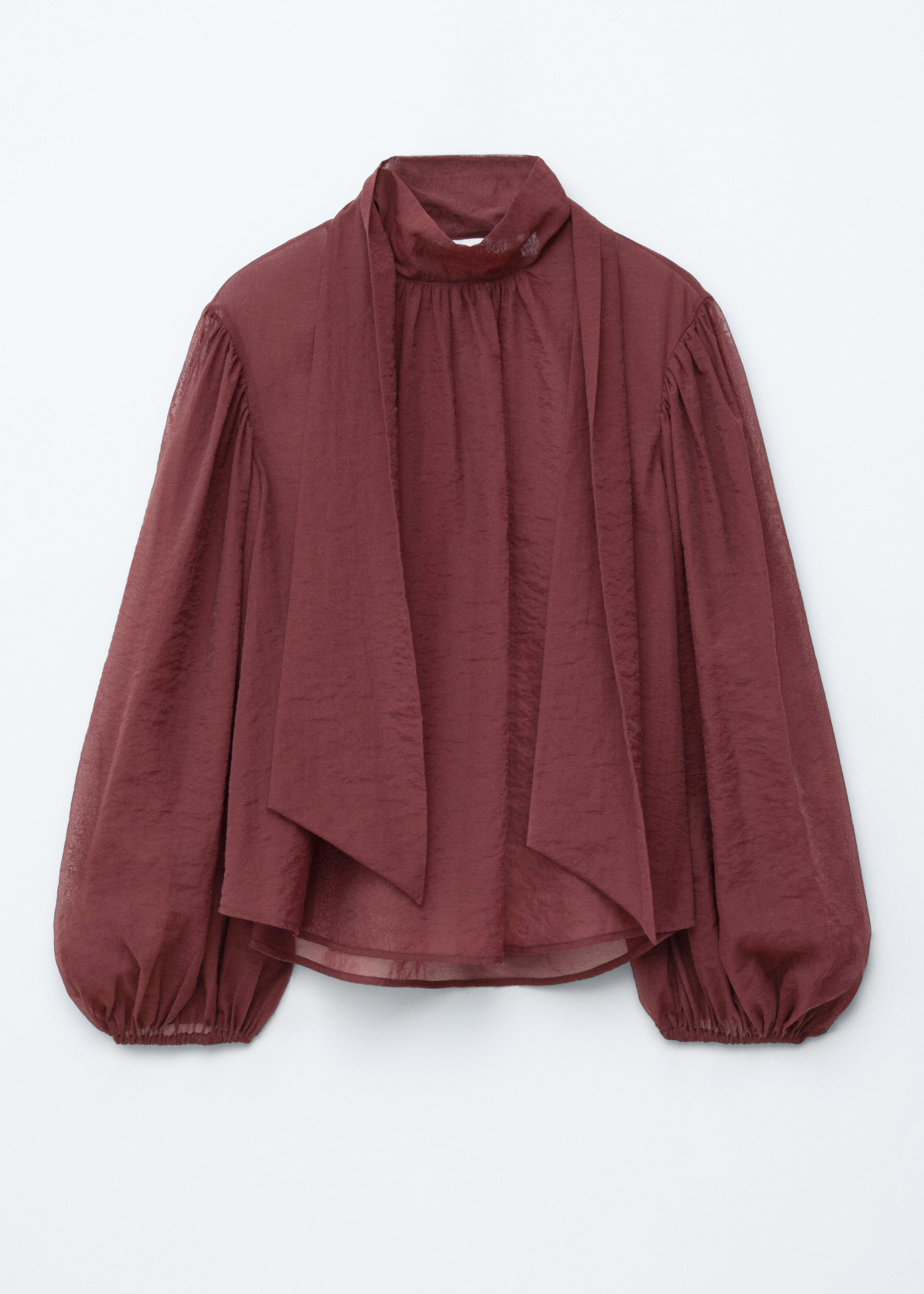 Puff-Sleeve Bow-Detail Blouse