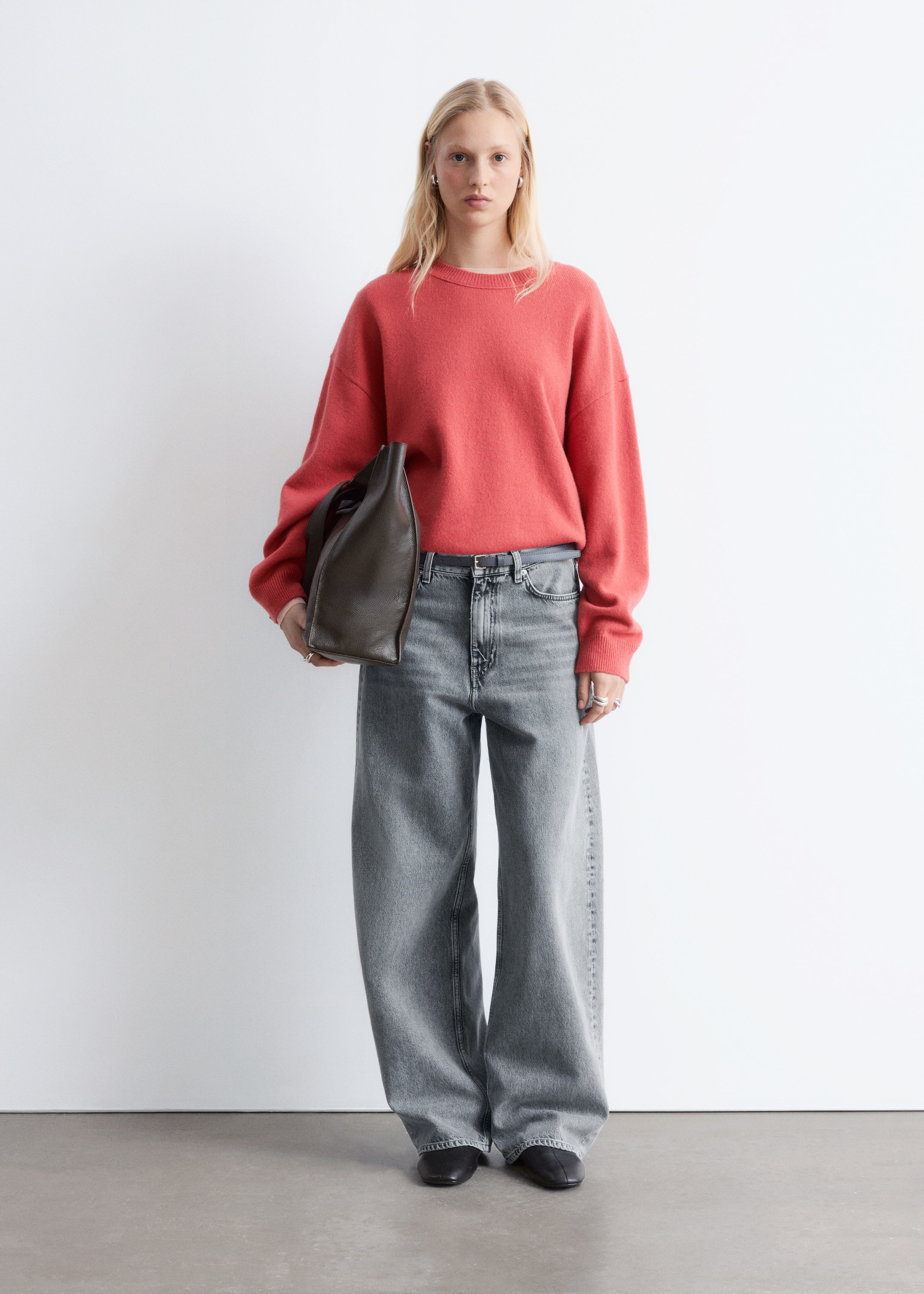 Se større billede: Oversized uldtrøje - Rød - DAME | H&M DK 1