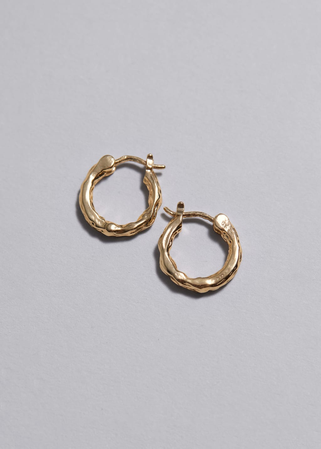 Organic Shaped Hoop Earrings - Gold - Still Life