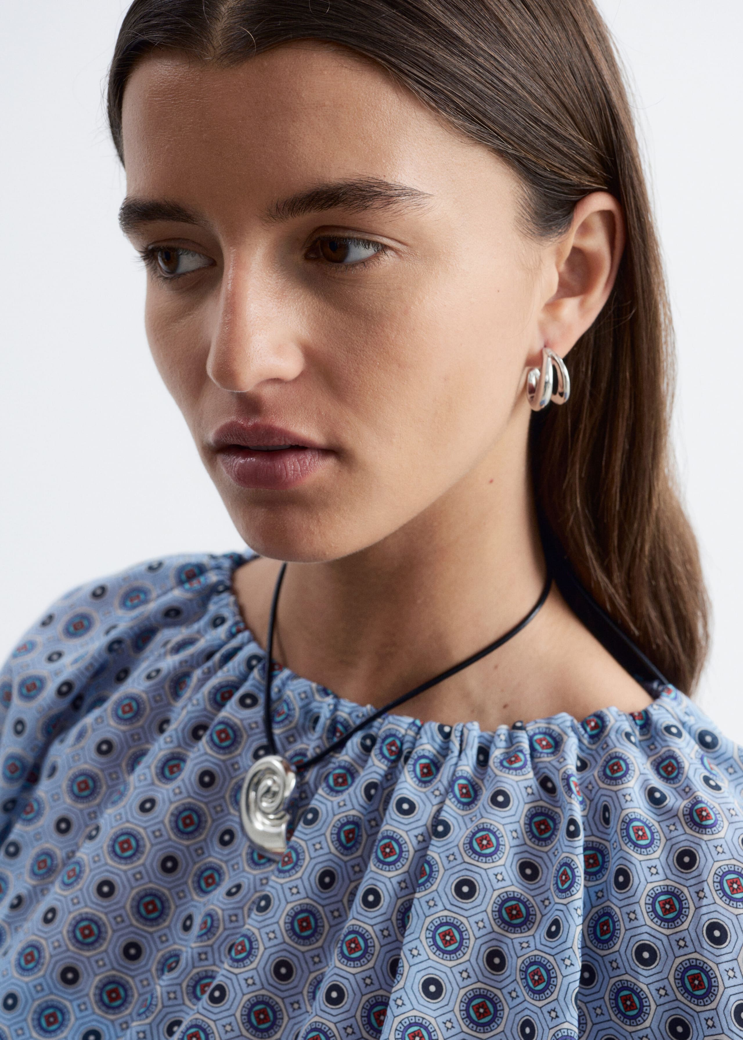 Double Hoop Earrings - Silver - Lookbook