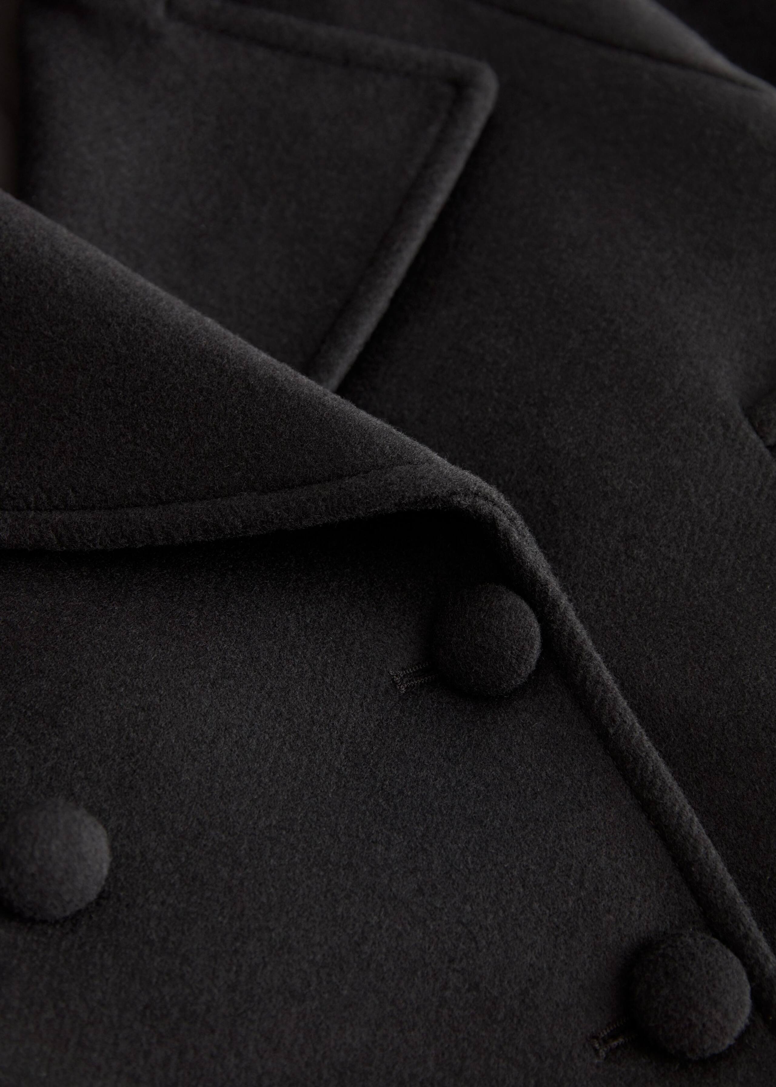 Cropped Pea Coat - Black - Still Life