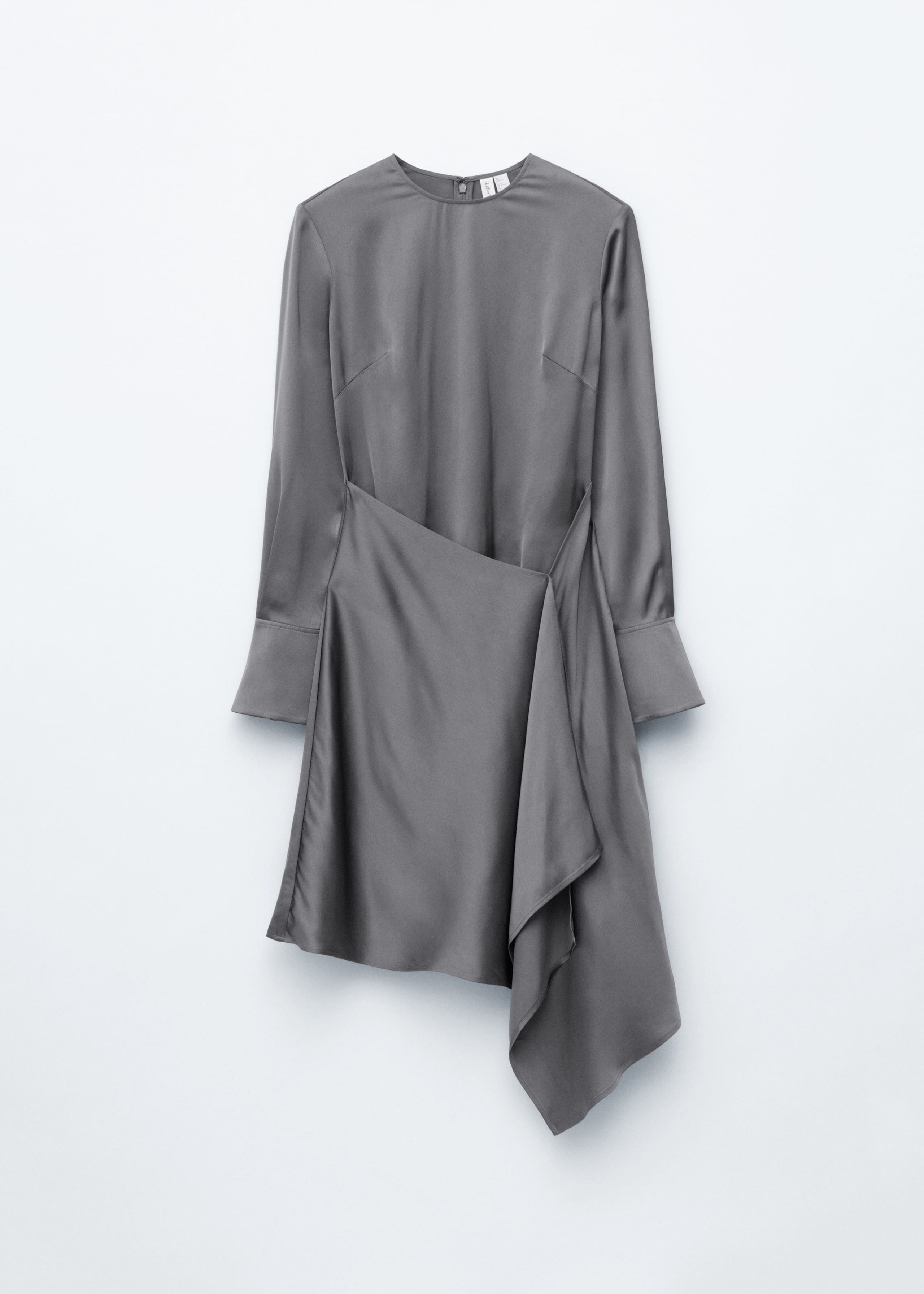 Image of Asymmetric Long-Sleeve Mini Dress