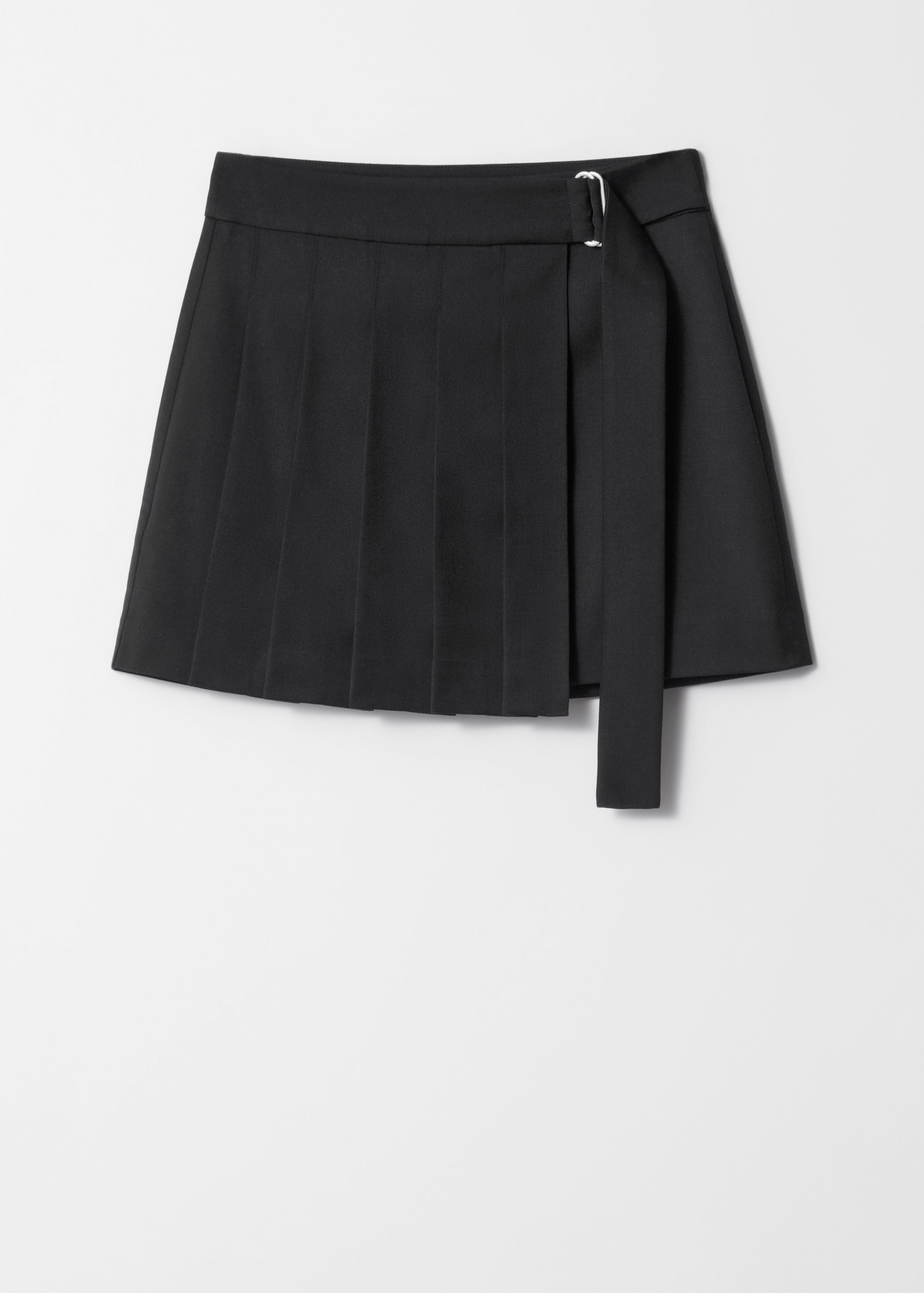Minifalda cruzada plisada - Negro