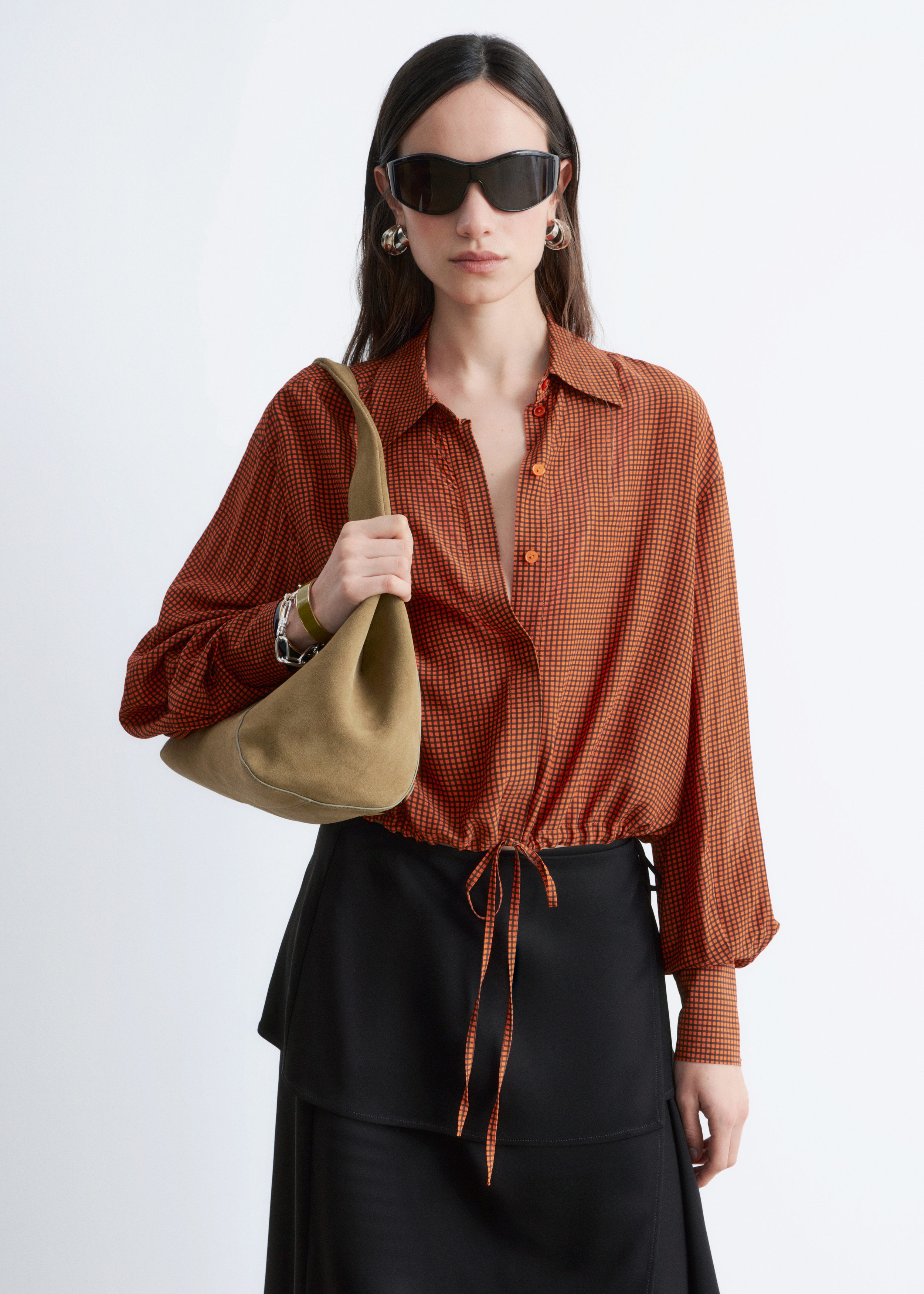 Flounced Stand-Collar Blouse - Light Blue - & Other Stories US