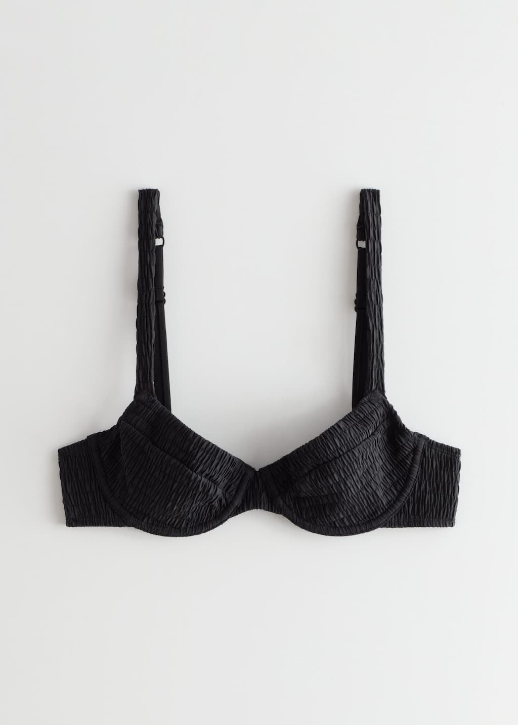 Ruched Underwire Bikini Top - Black - Natura morta