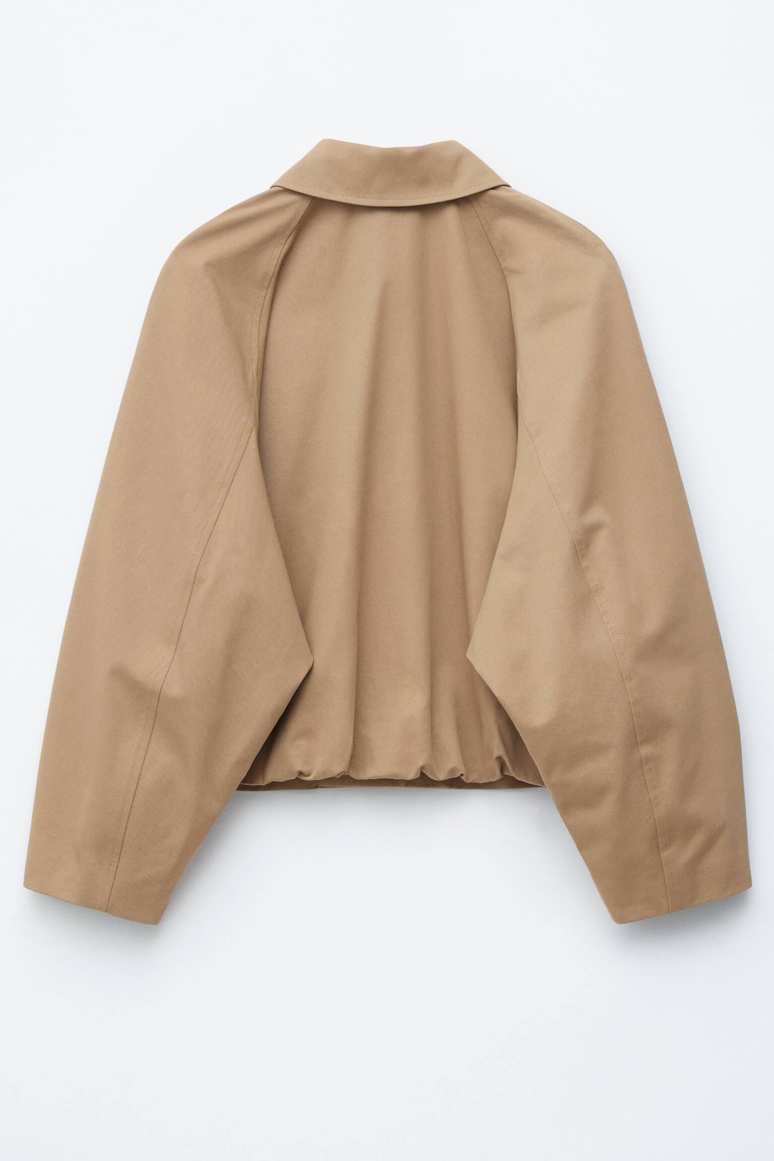 Giacca boxy in cotone - Beige/Marrone scuro - 9