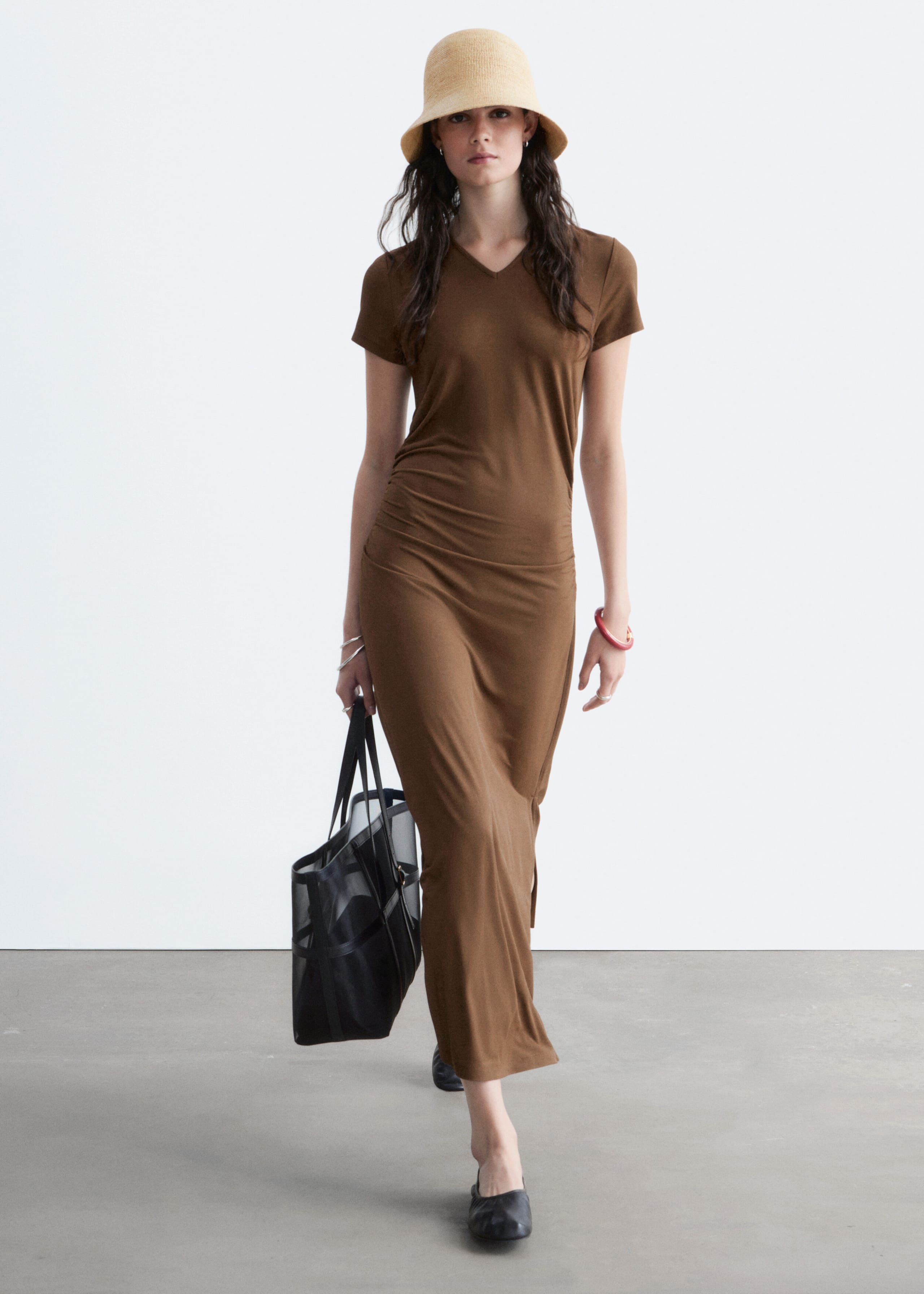 Piqué Jersey Midi Dress - Lilac - Lookbook