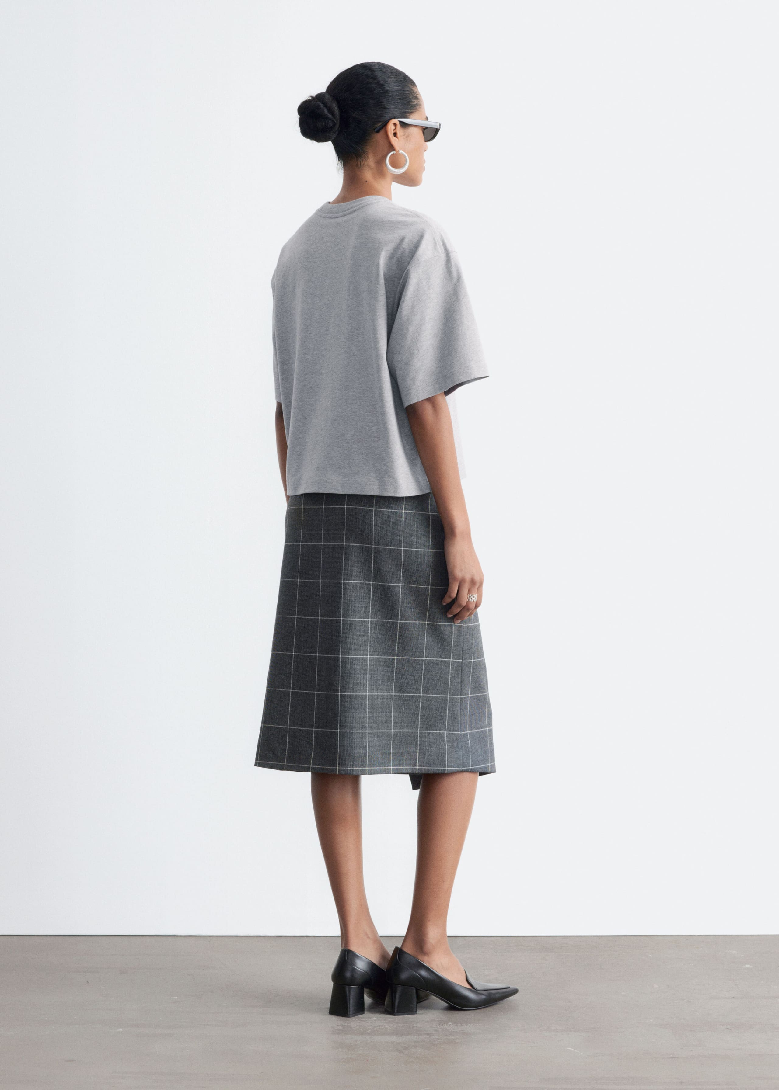 Boxy Cotton T-Shirt - Black - Lookbook