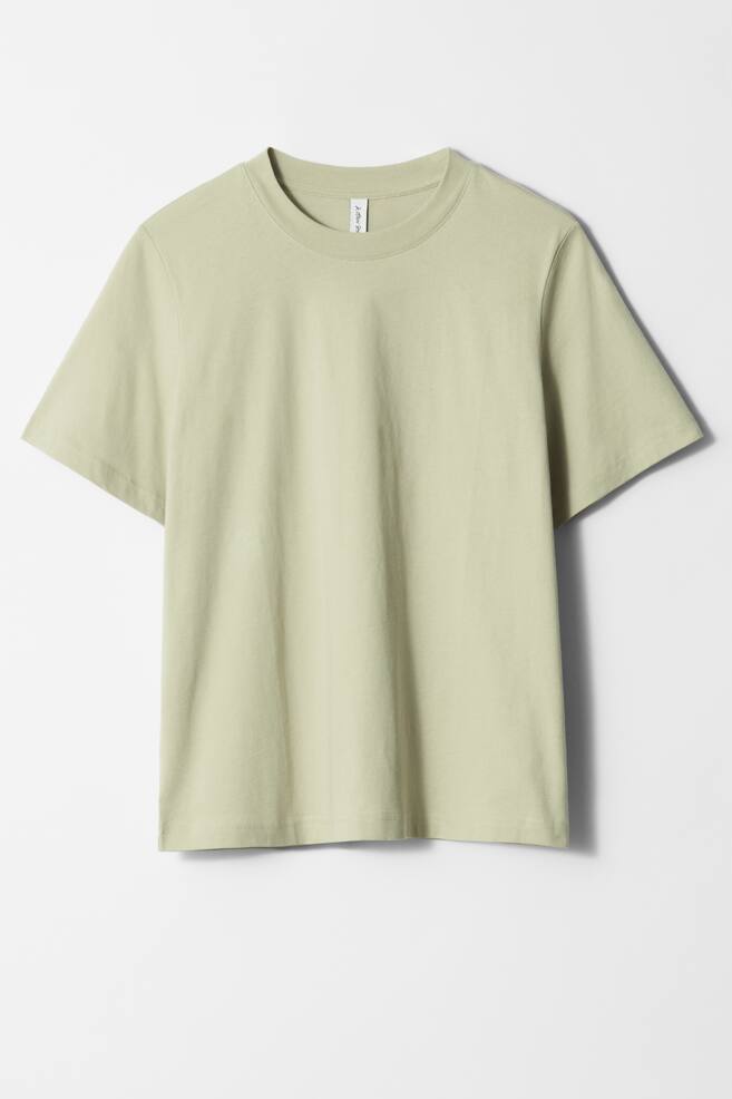 T-shirt z okrągłym dekoltem - Jasnozielony/Beżowy/Biały - 1