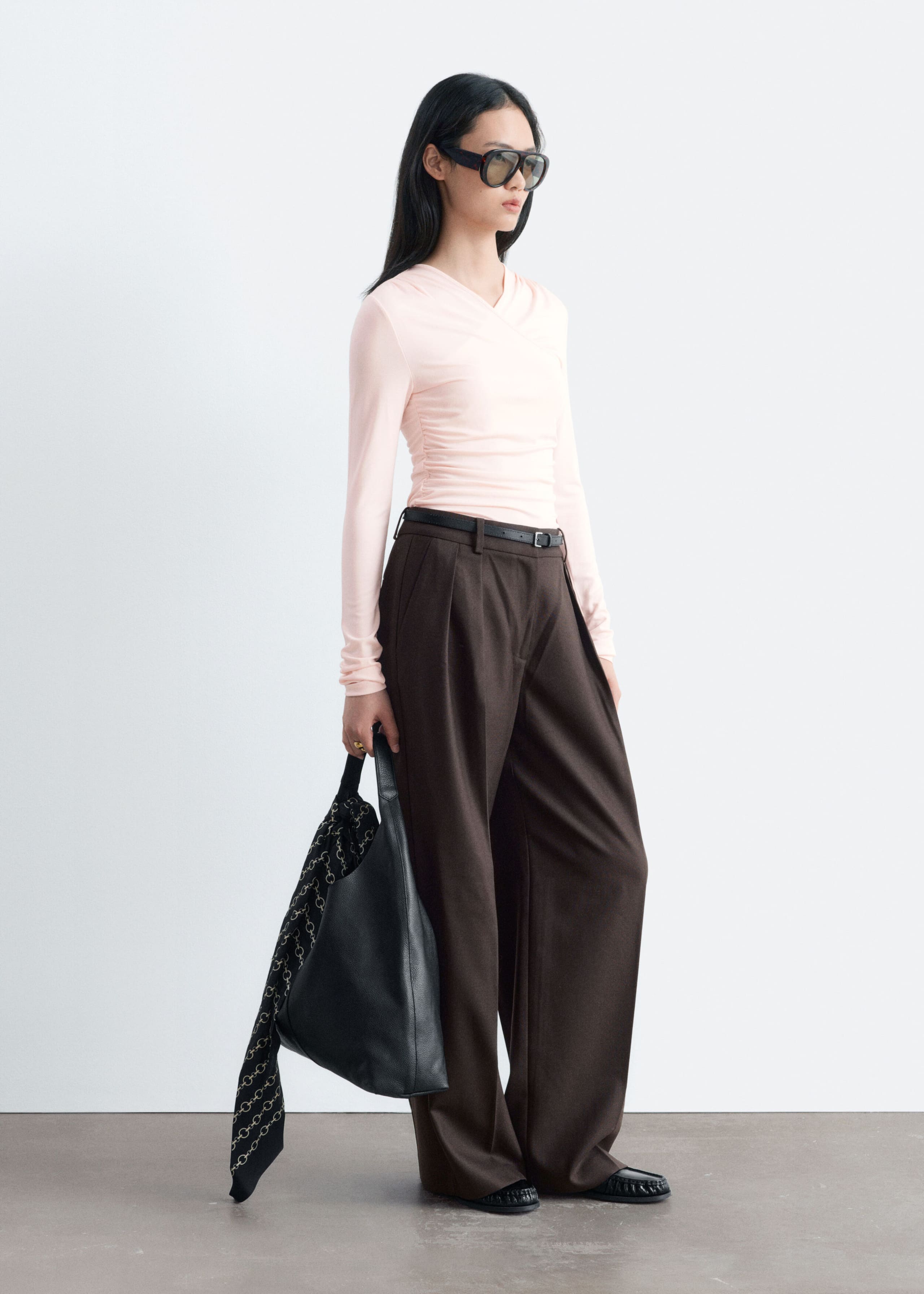 Modal Jersey Wrap Top - Light Pink - Lookbook