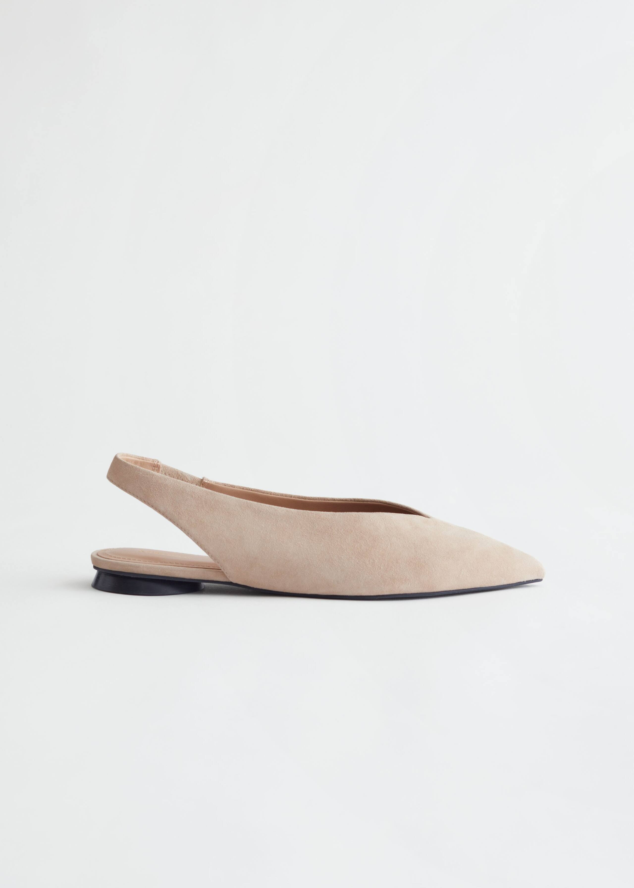 Pointed Leather Ballerina Flats - Black - Natura morta