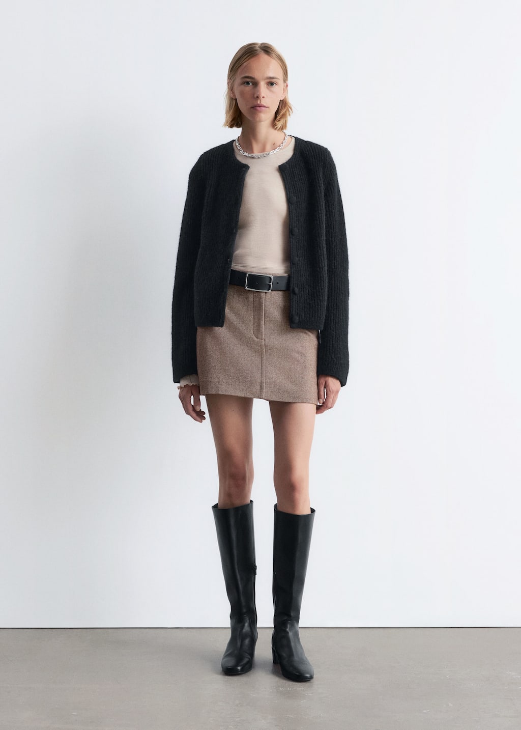 Image of Rib-Knit Cardigan