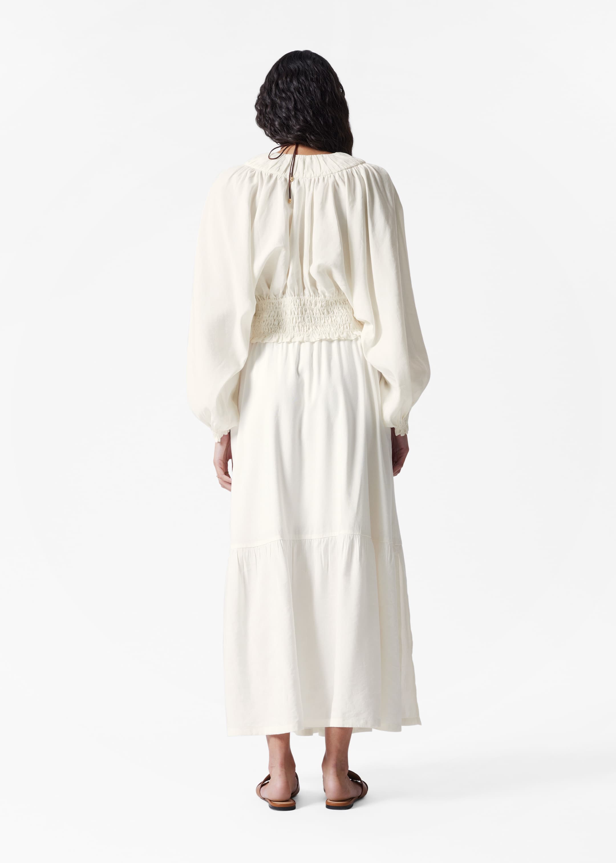 View larger image: Tiered Midi Skirt - White - Ladies | H&M GB 3