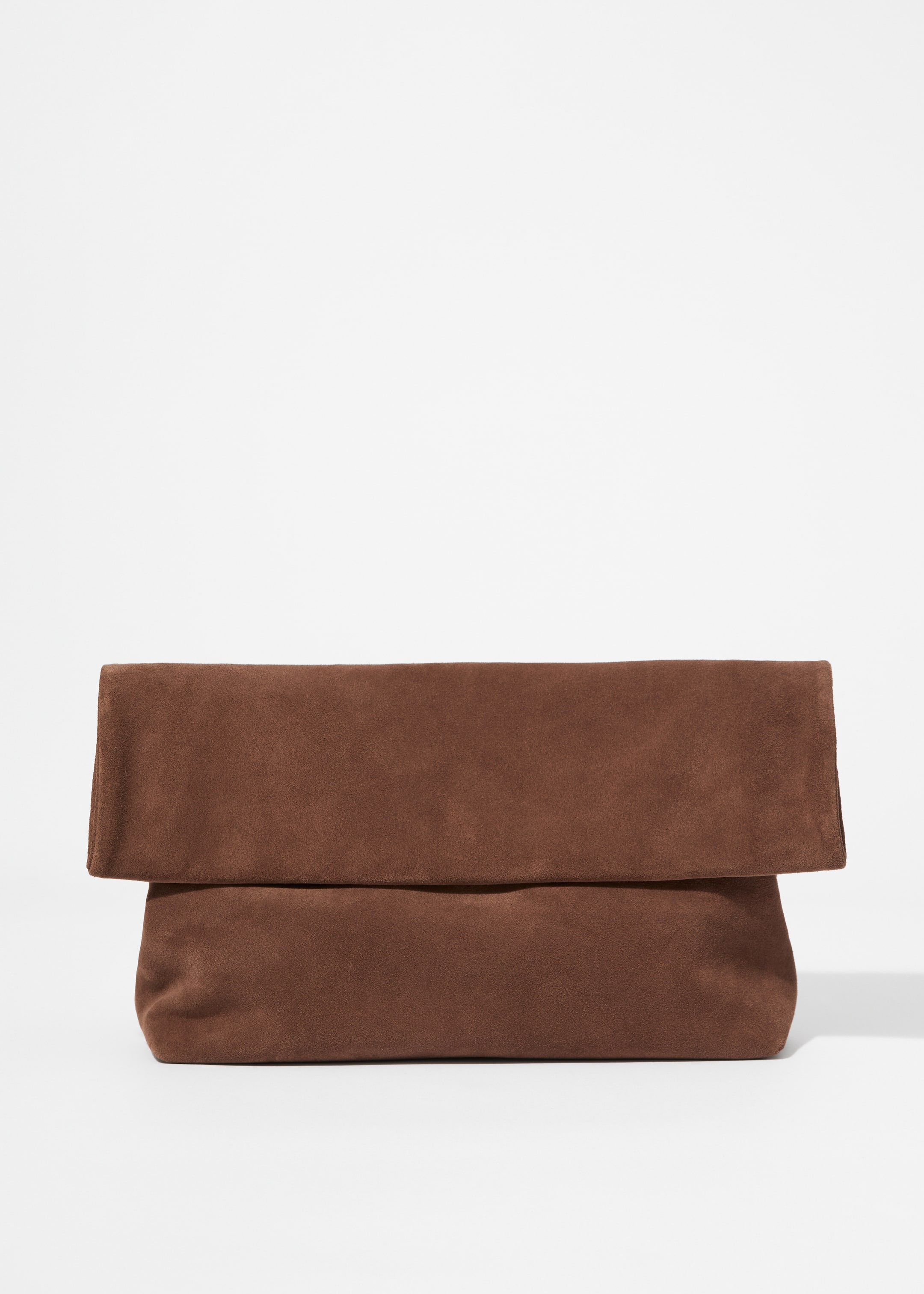 Größeres Bild ansehen: Clutch mit Umschlag - Braunes Veloursleder - Ladies | H&M DE 1