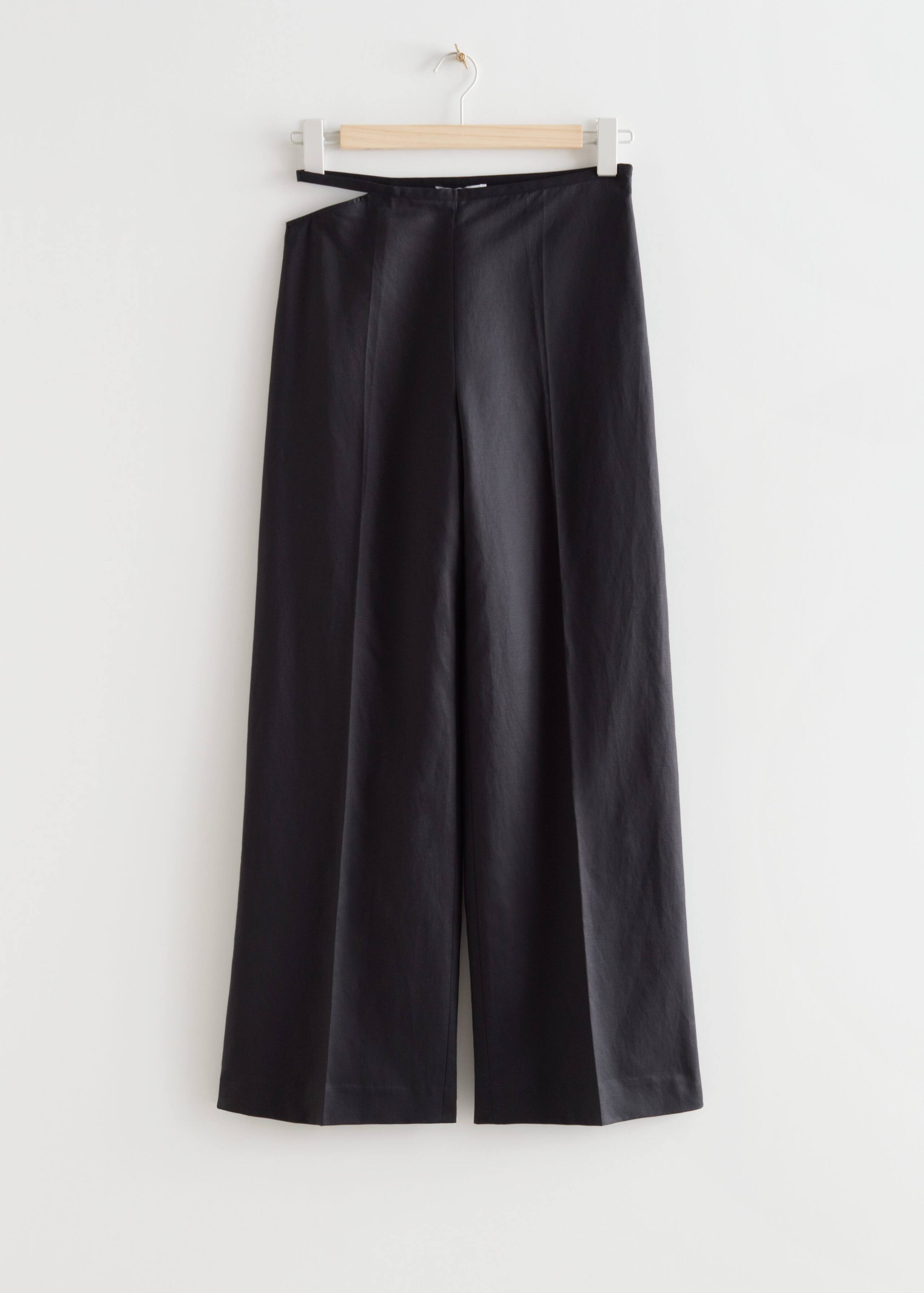 Cut-Out Trousers - Black - Still Life