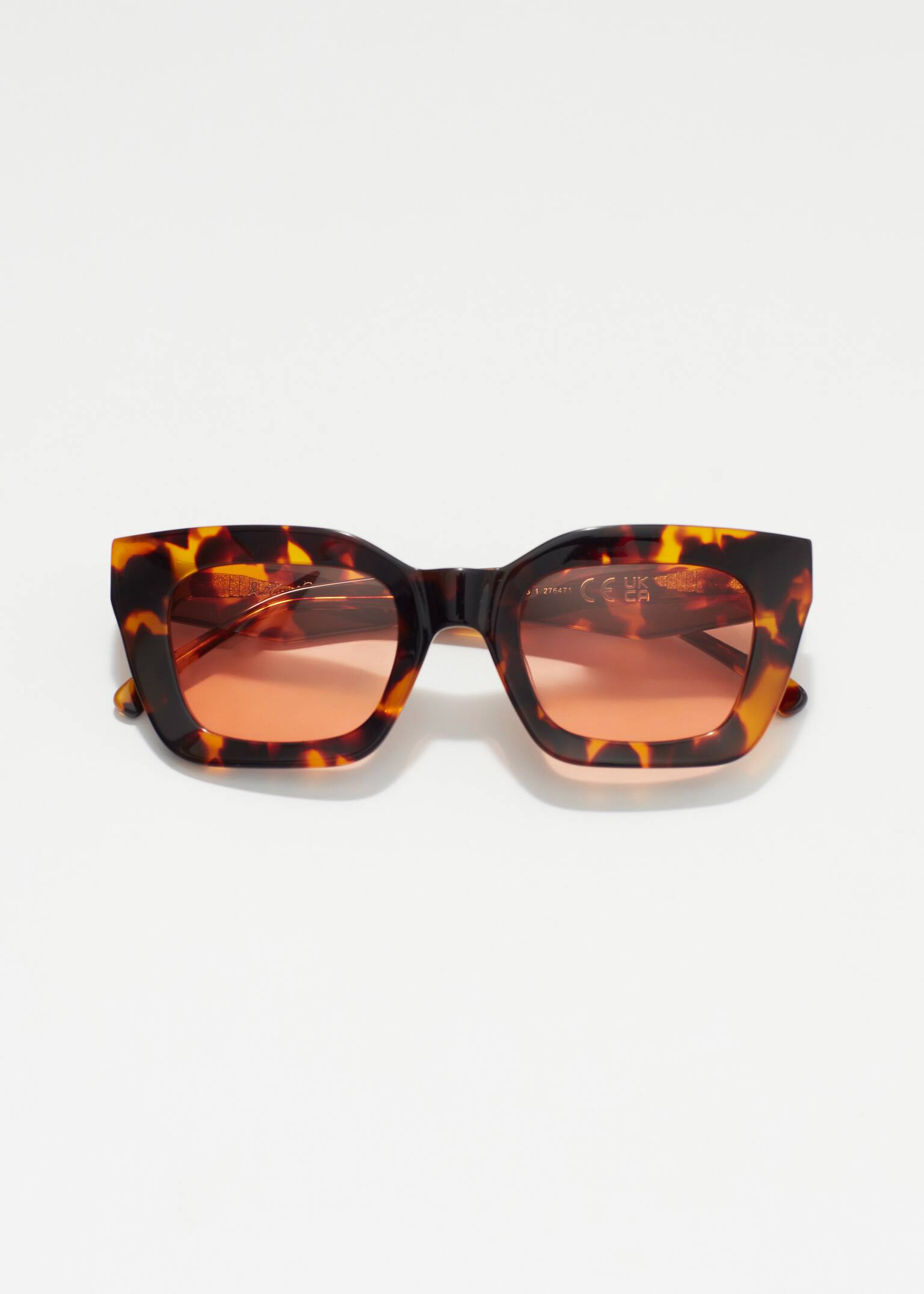 Rectangular-Frame Acetate Sunglasses - Tortoise/Barna - 2