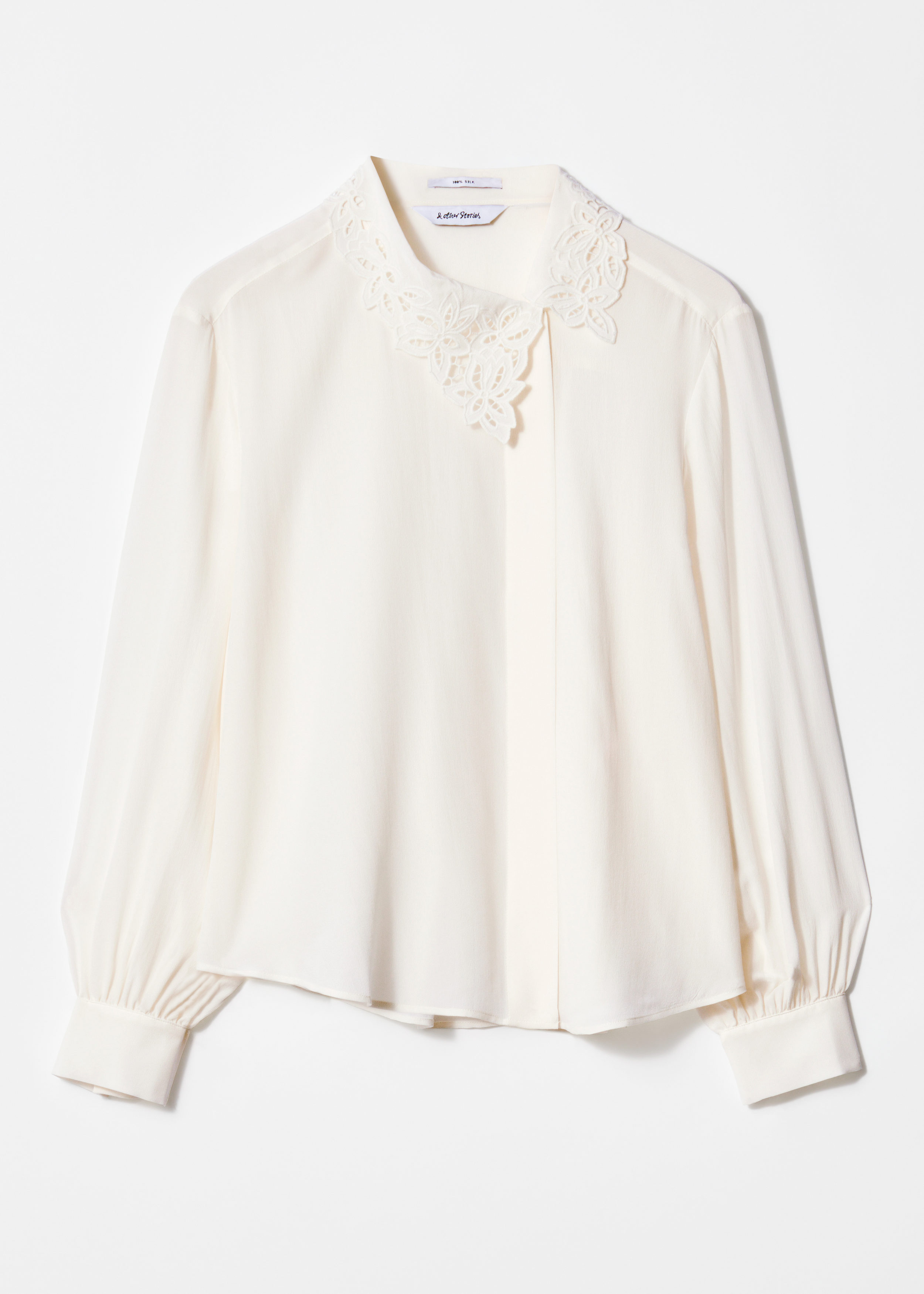 Asymmetric Collar Silk Blouse