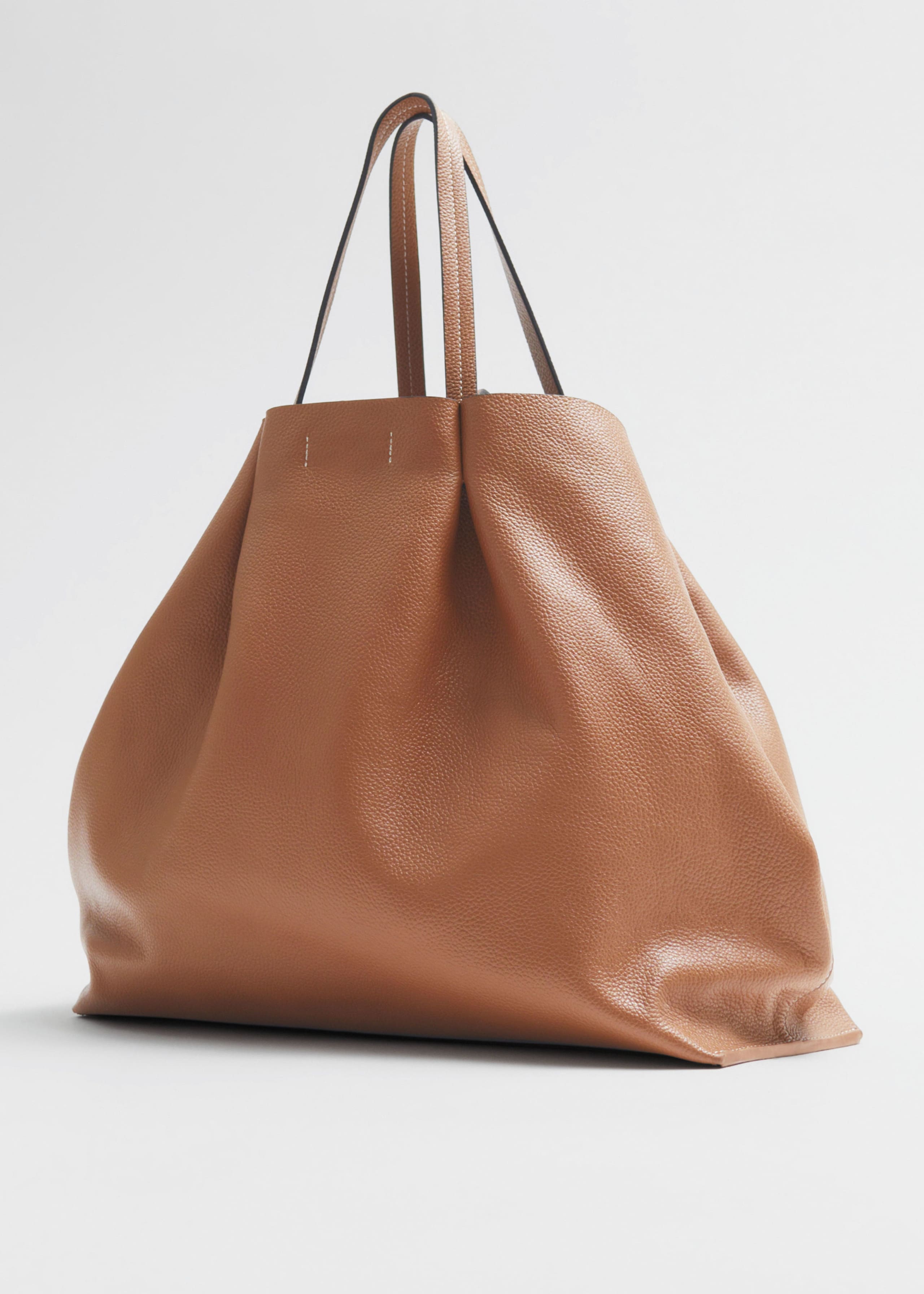 Borsa tote XL in pelle - Caramello - Natura morta