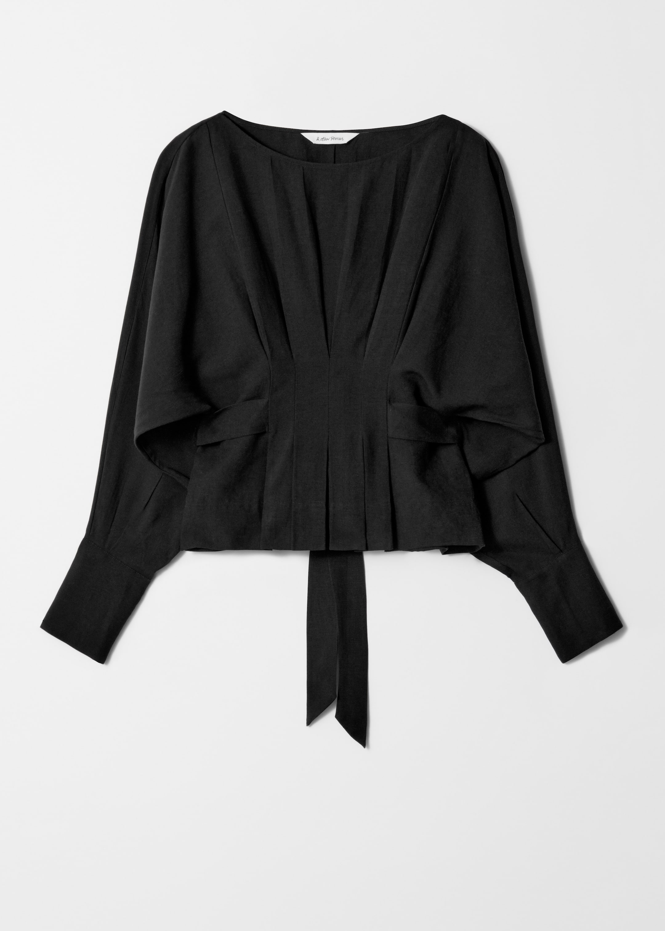 Visualizza immagine più grande: Blusa a pieghe con scollo a barchetta - Nero - DONNA | H&M IT 6