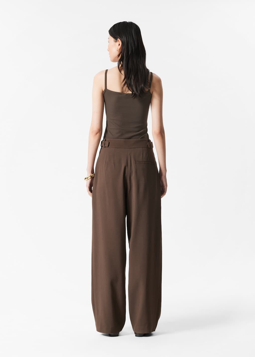 Image of Pleated Wide-Leg Trousers