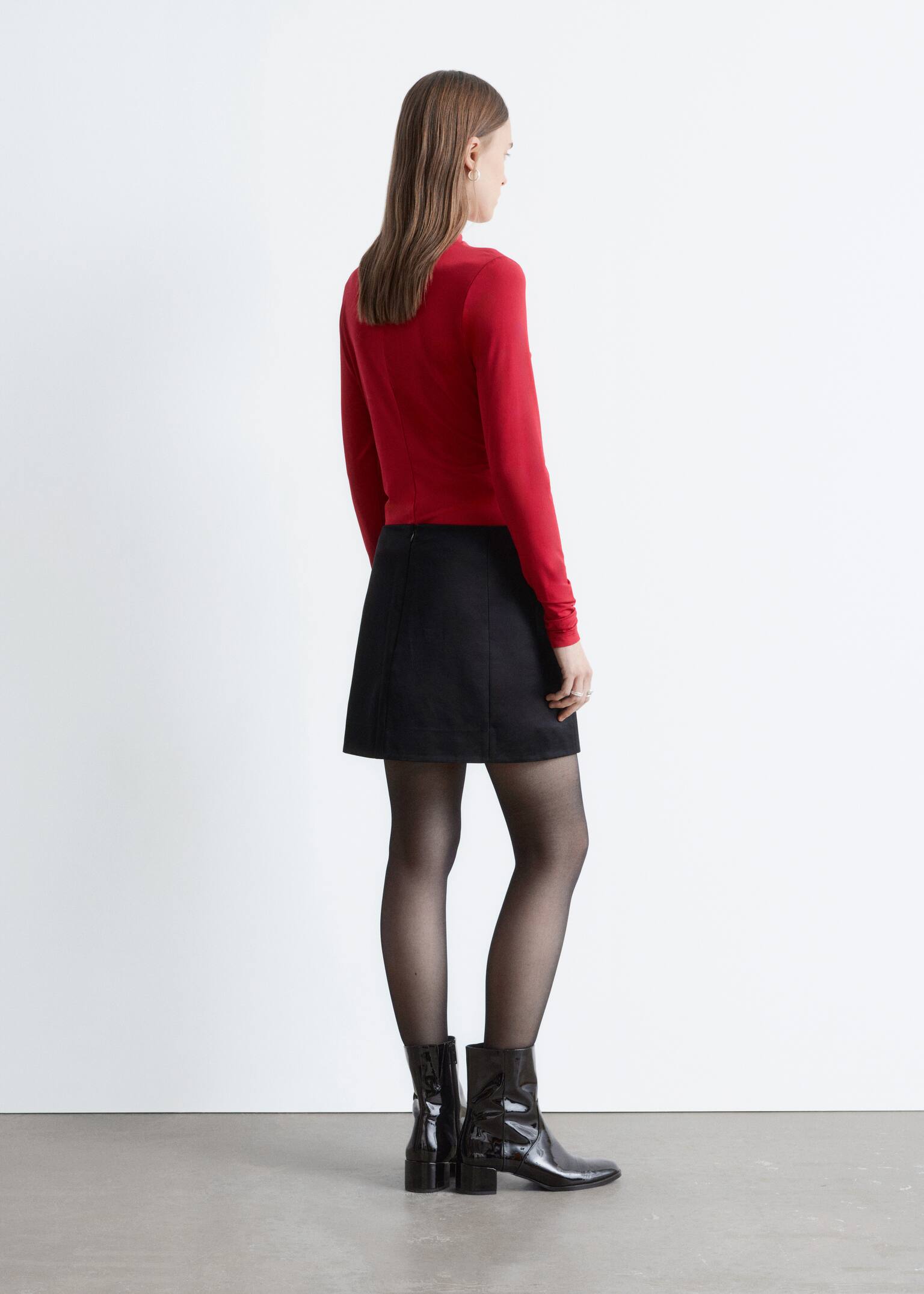 Drapowany top - Czerwony - 5