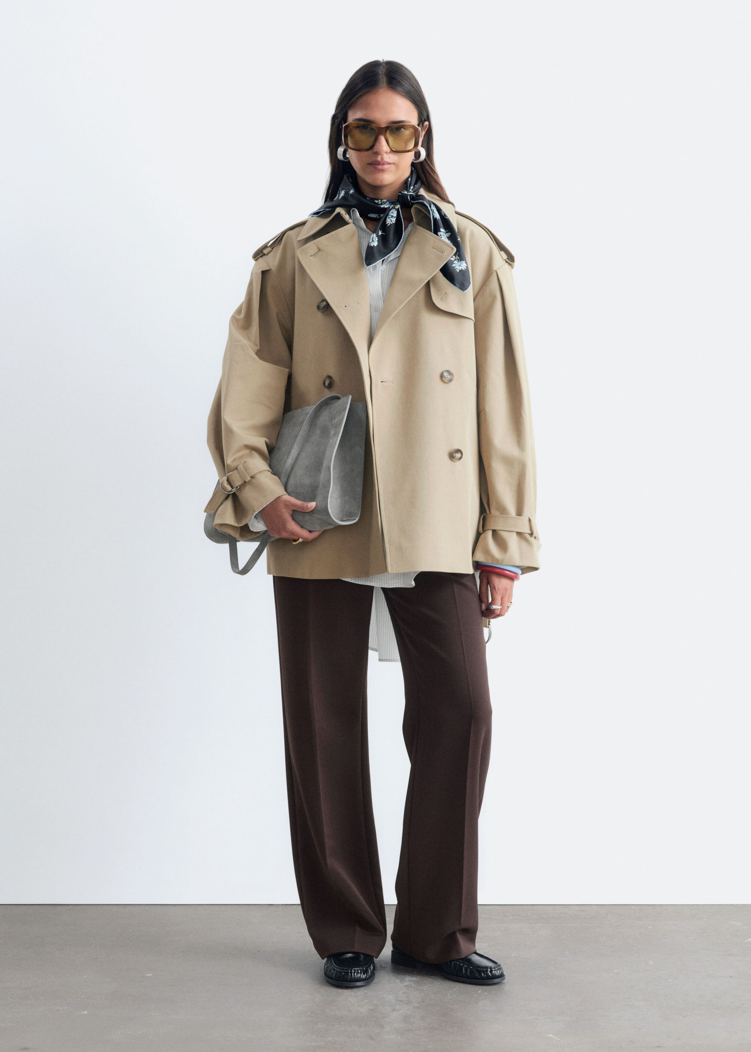 Short Trench Coat - Burgundy - Lookbook