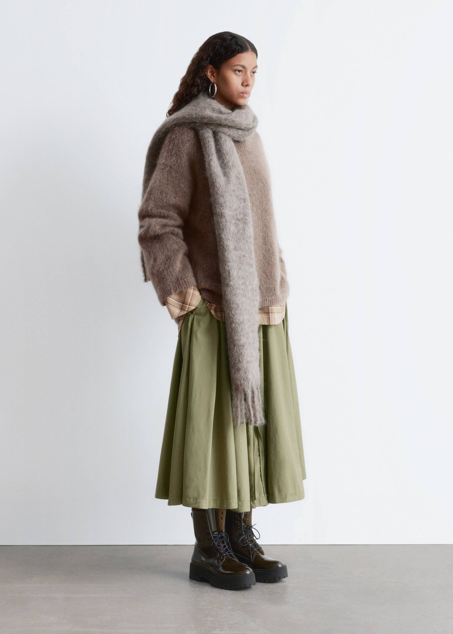 Pull en mohair mélangé - Taupe/Rouge foncé/Bleu foncé/Marron foncé/Vert clair - 5