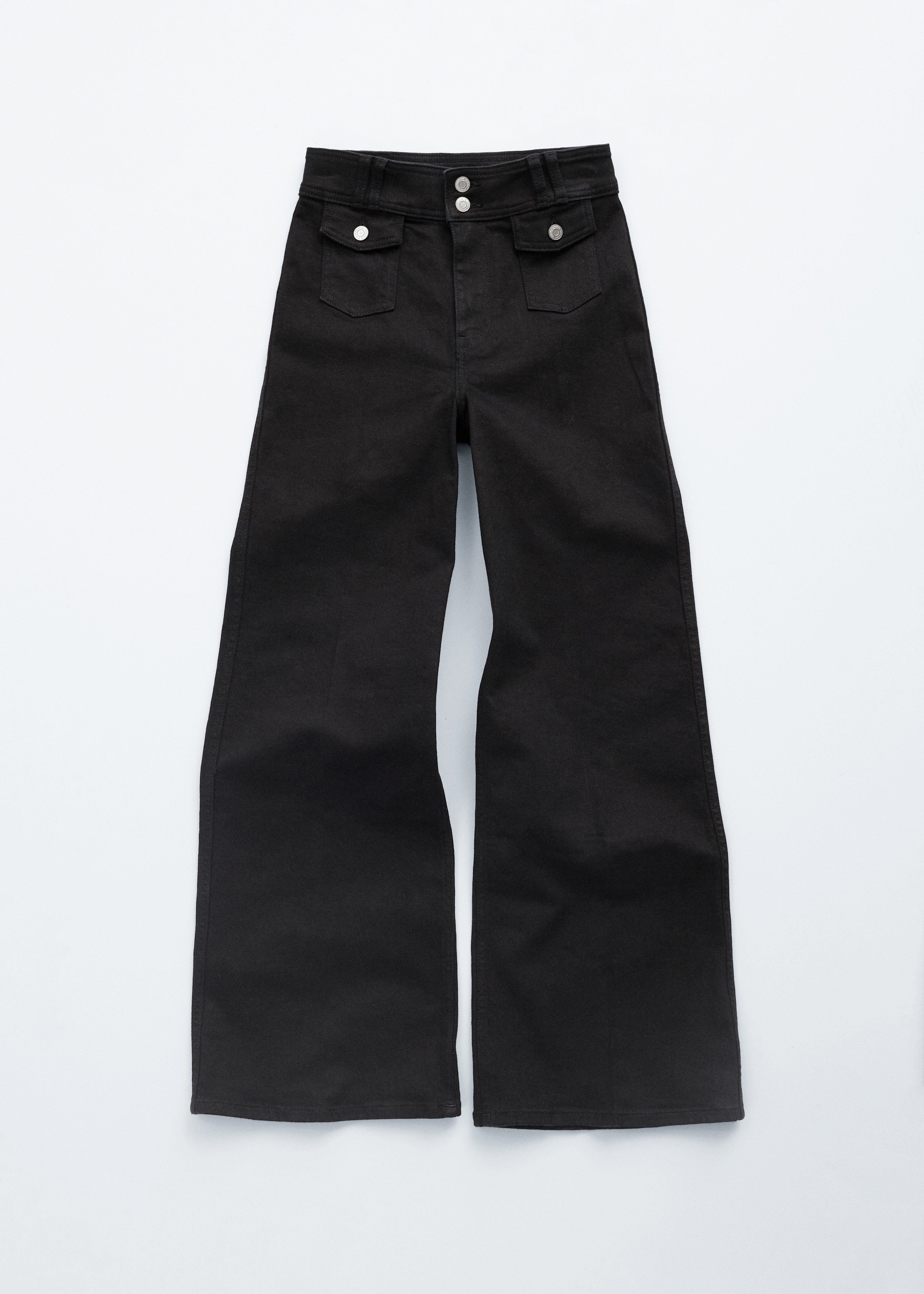 Press-Crease Flared Jeans - Black/Washed Light Blue/Washed Mid Blue