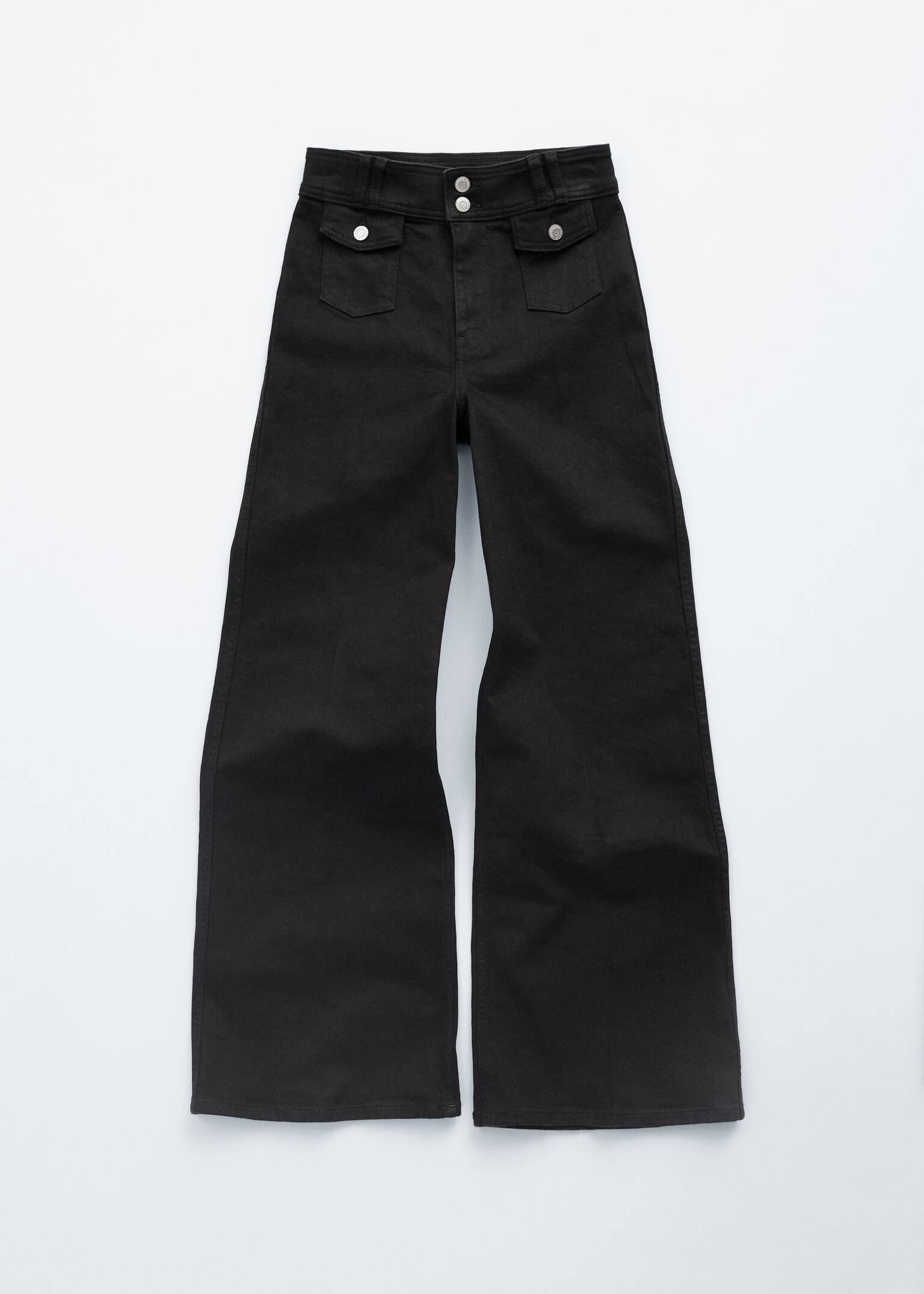 Press-Crease Flared Jeans - Black/Washed Mid Blue/Washed Light Blue - 8