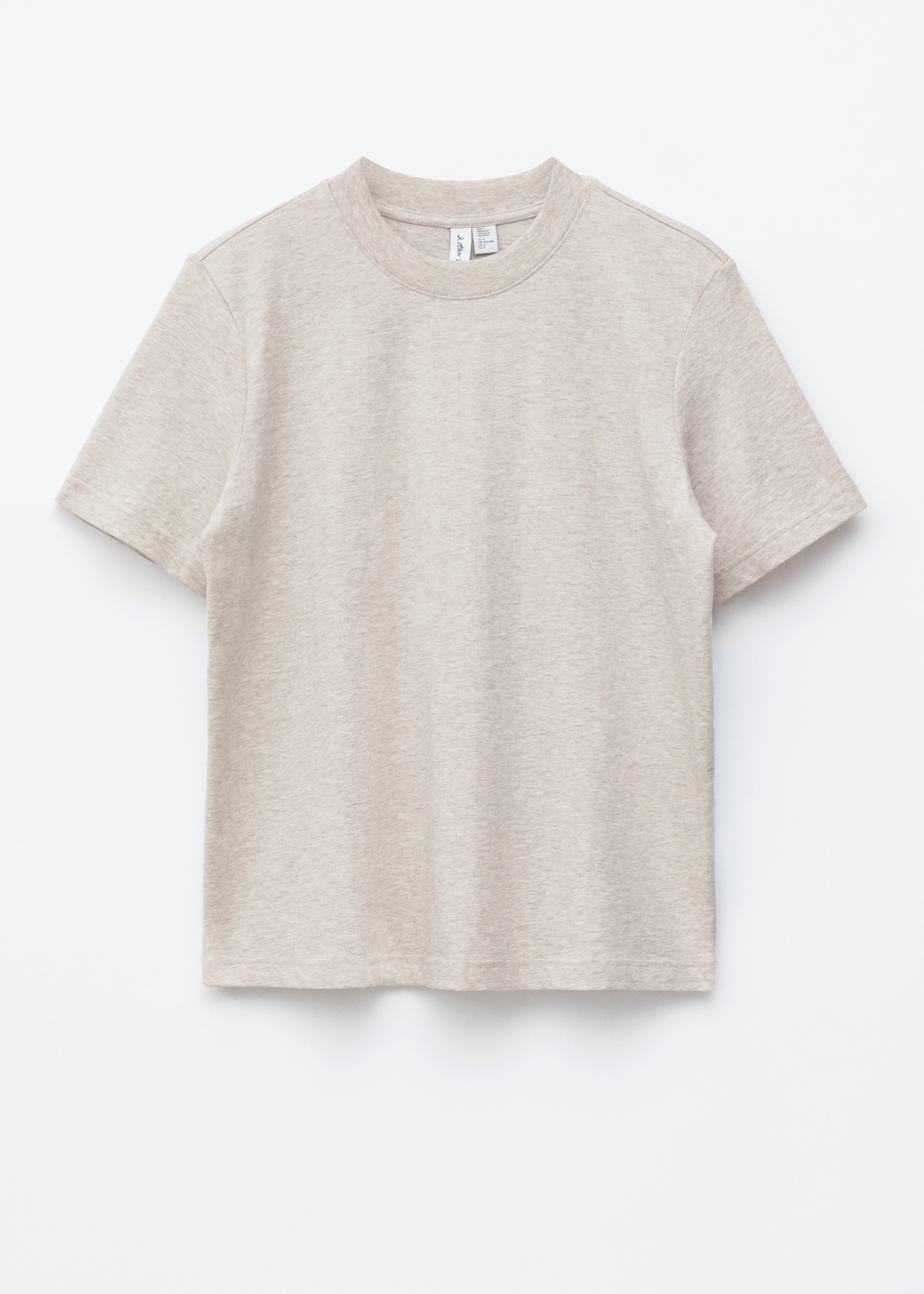 Camiseta de cuello redondo - Beige/Negro/Blanco