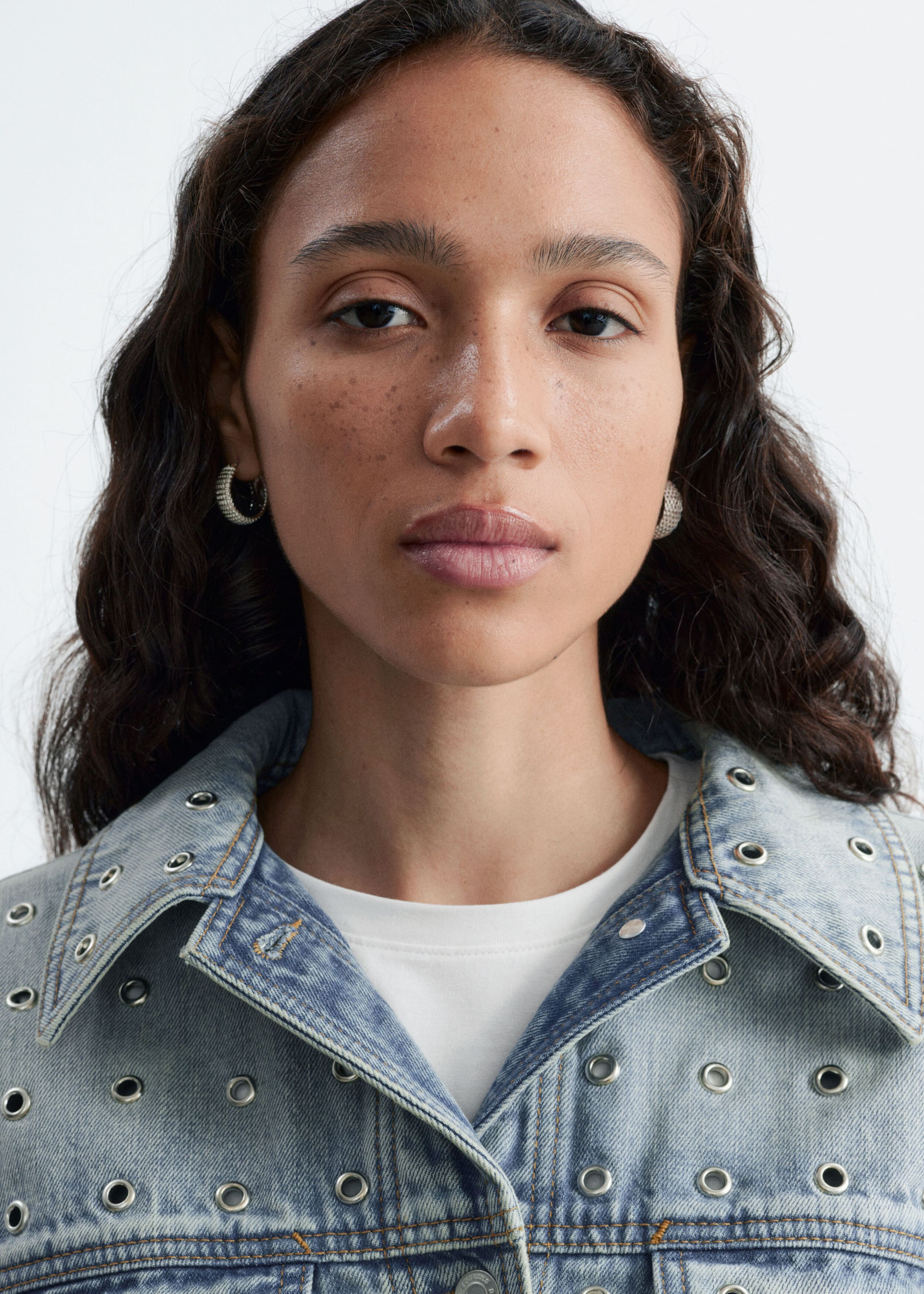 Eyelet Denim Jacket - Light Blue - Lookbook