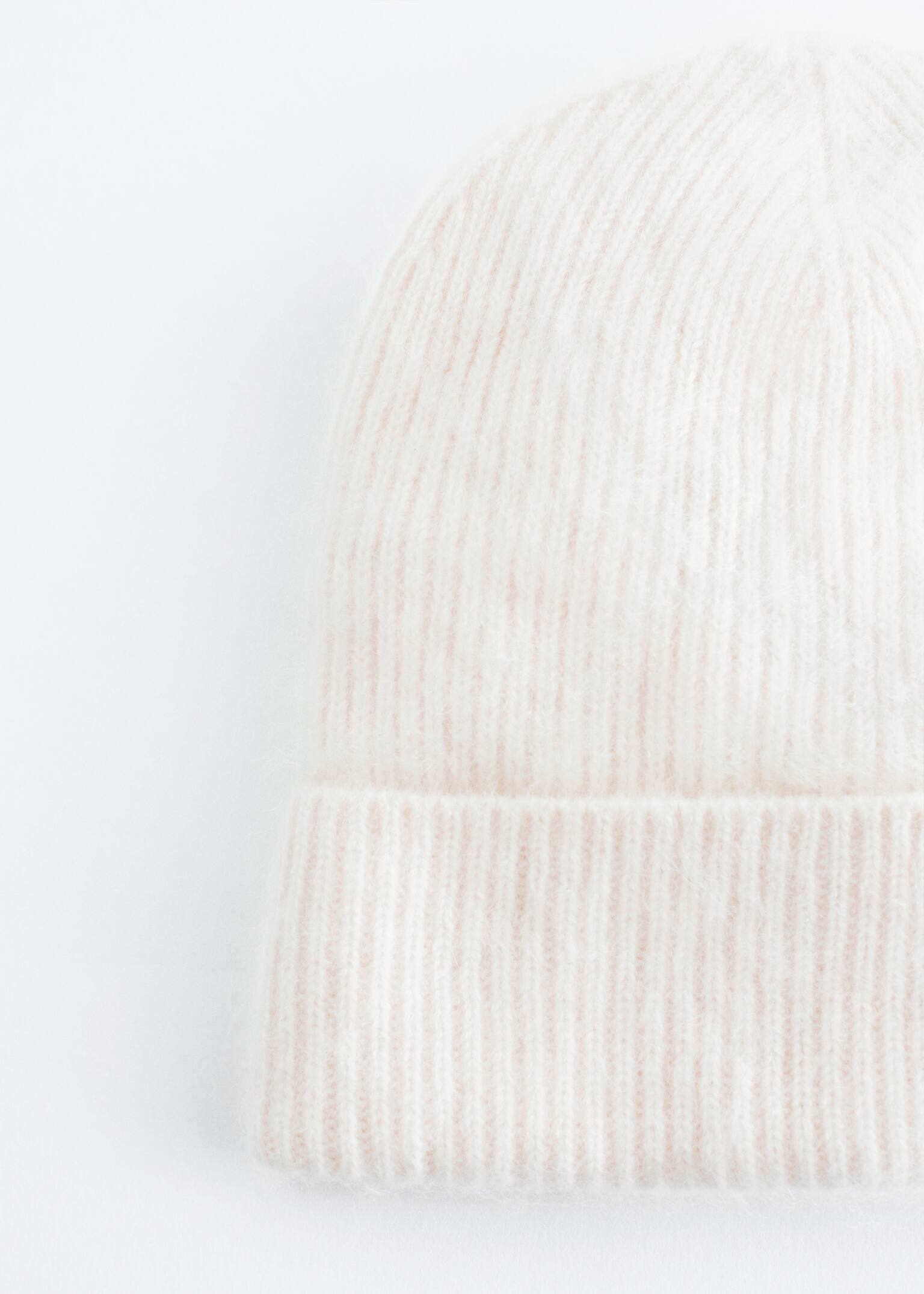Bonnet en cachemire brossé - Couleur crème/Marron foncé/Brun rouille/Rose clair - 3