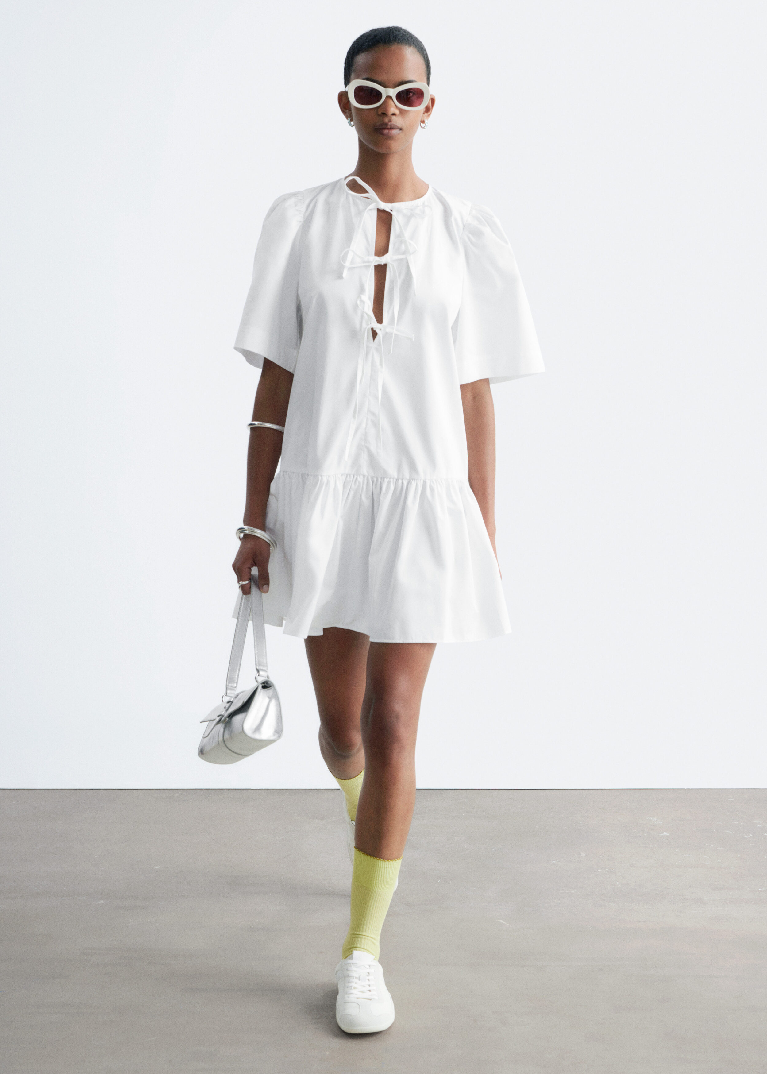 Peplum Mini Dress - White - Mini dresses - & Other Stories US
