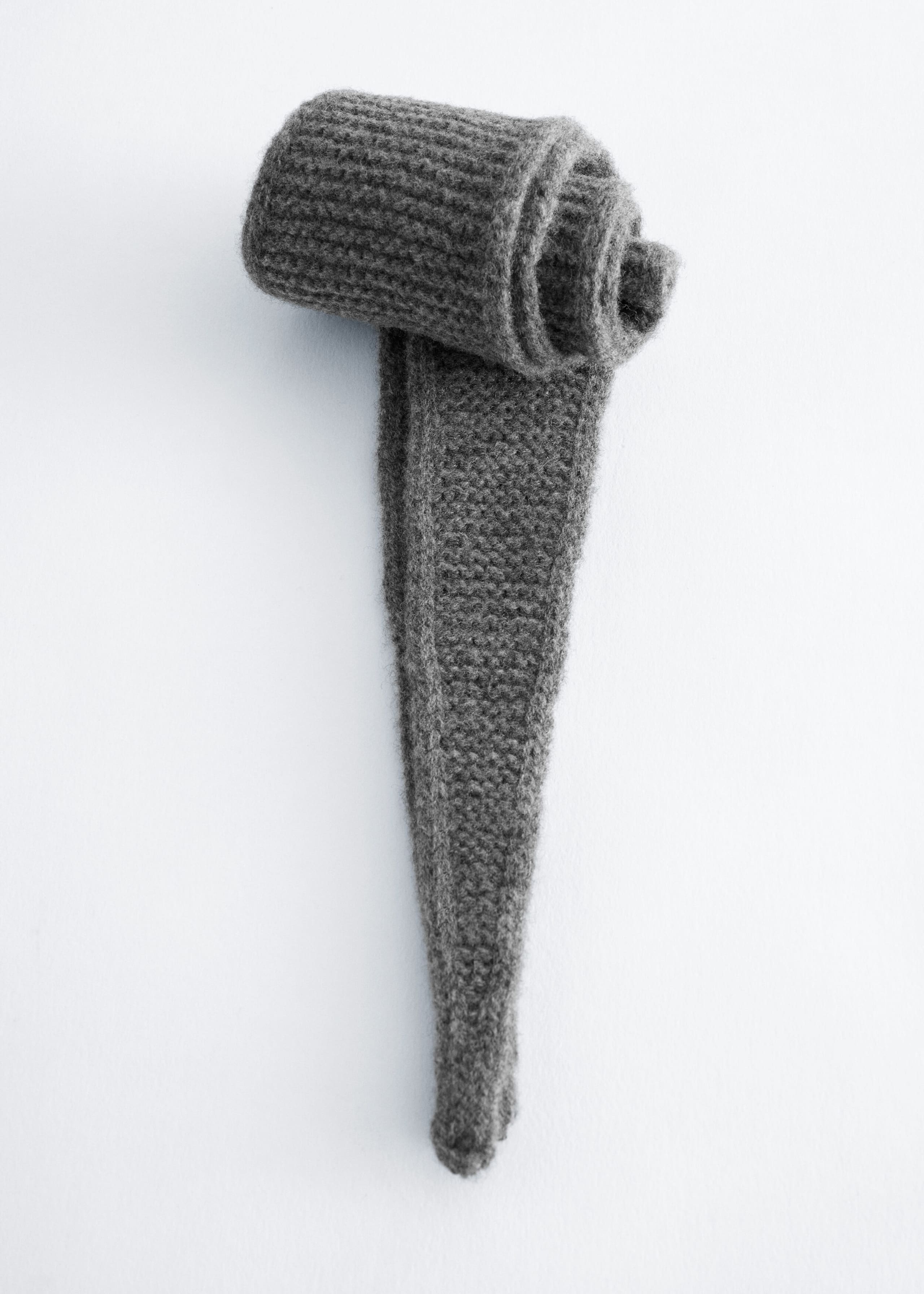Garter Knit Wool Scarf - Grey - Still Life