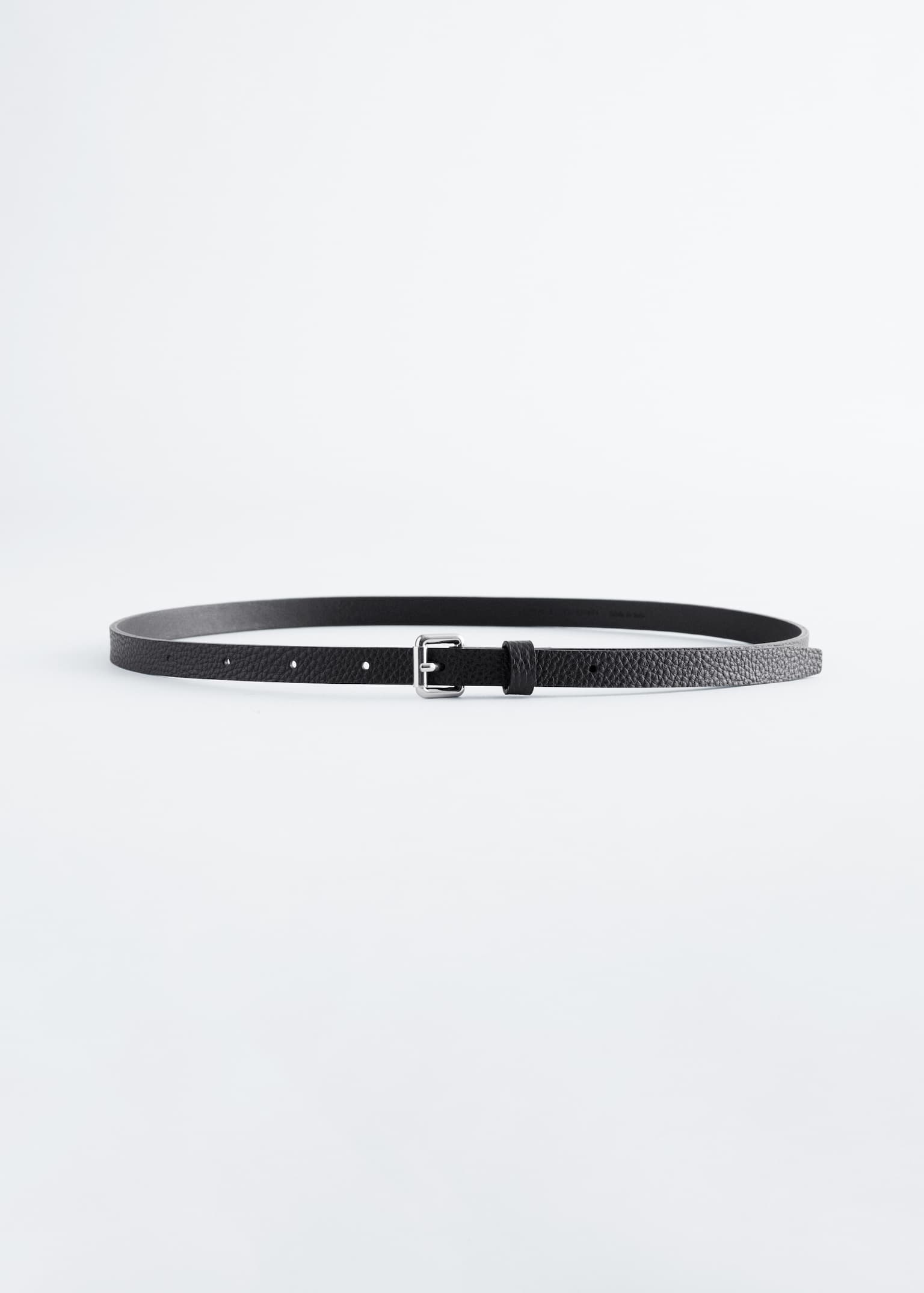 Slim Leather Belt - Black