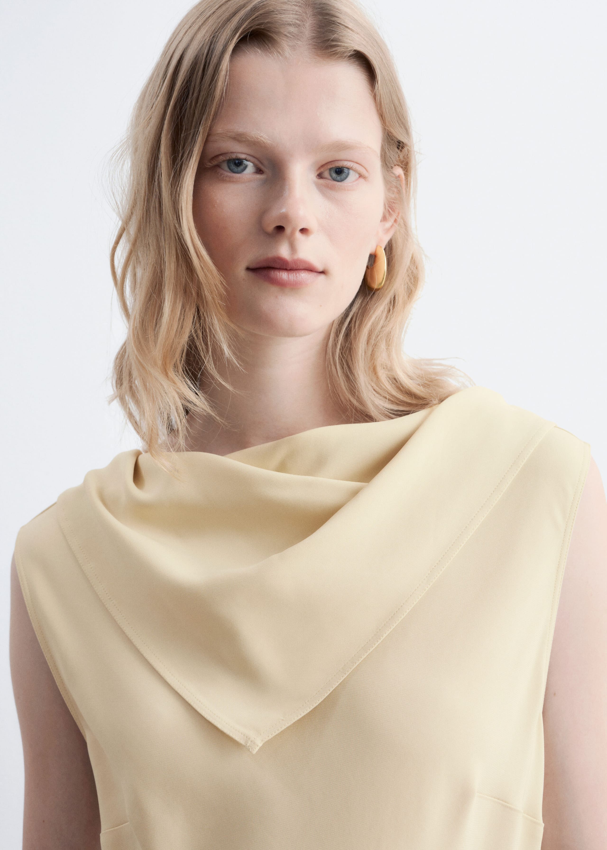 Scarf-Detail Midi Dress - Light Beige - Still Life