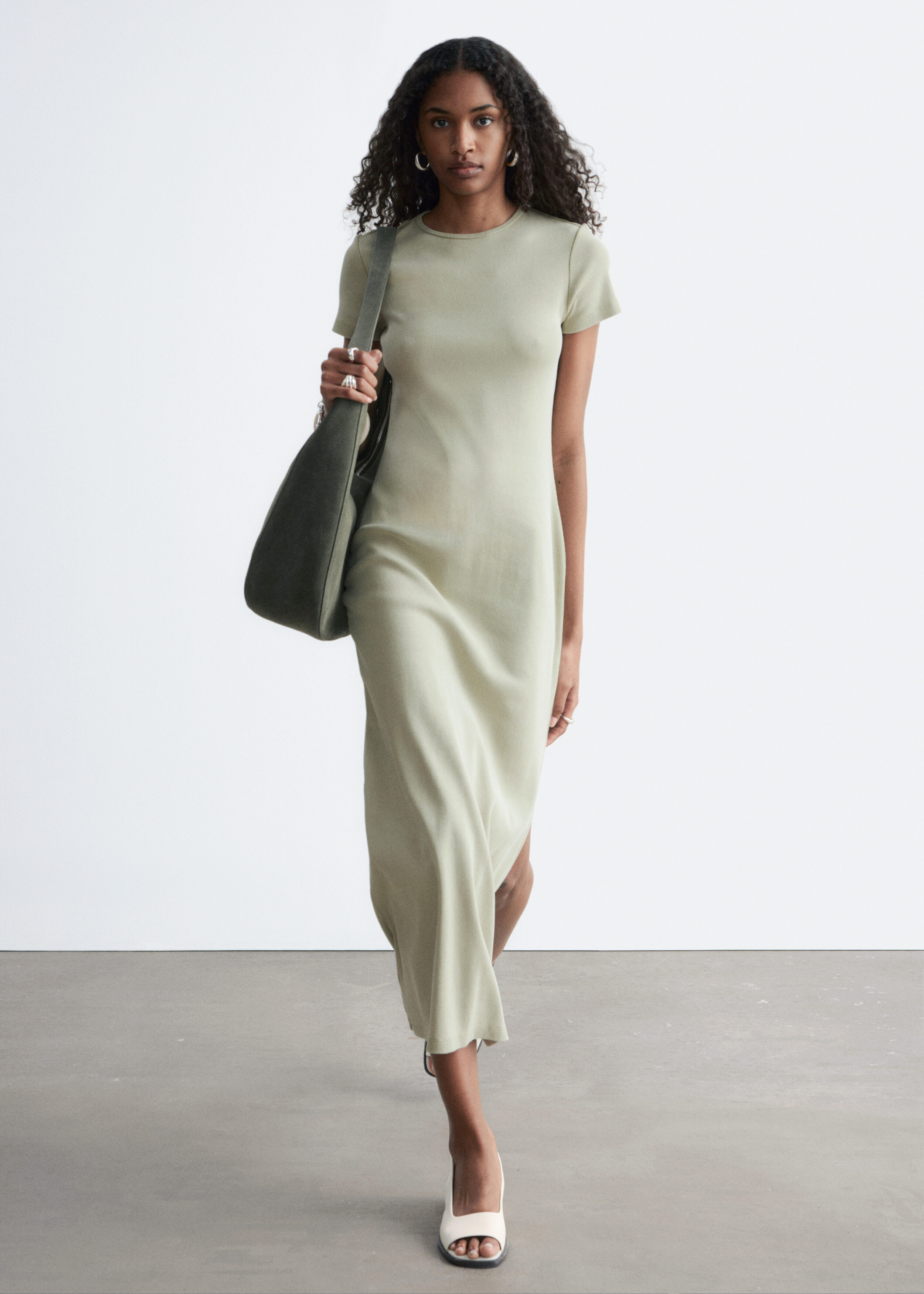 Rib-Knit Midi Dress - Dark Grey - & Other Stories US
