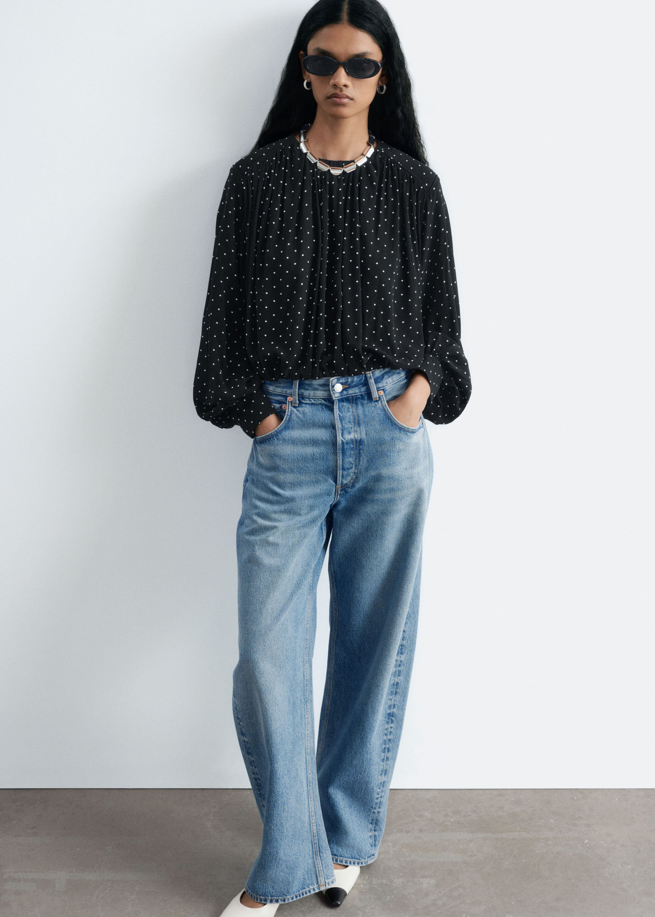 Gathered Blouse - Pink - Lookbook