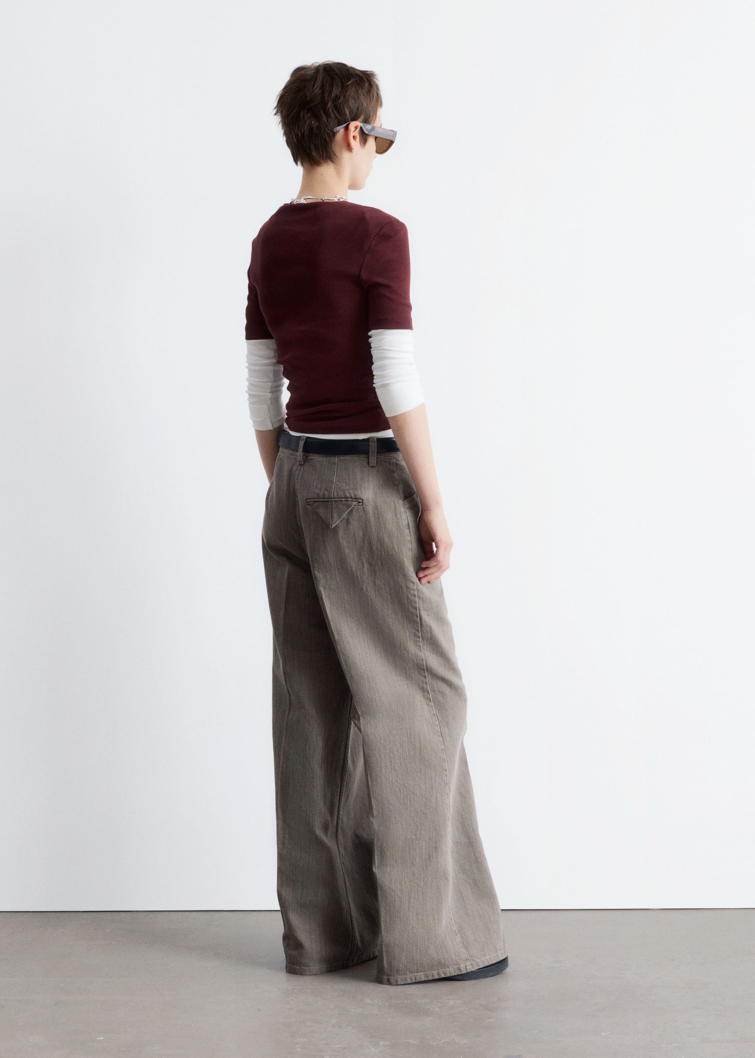Image of Wide-Leg Press-Crease Trousers