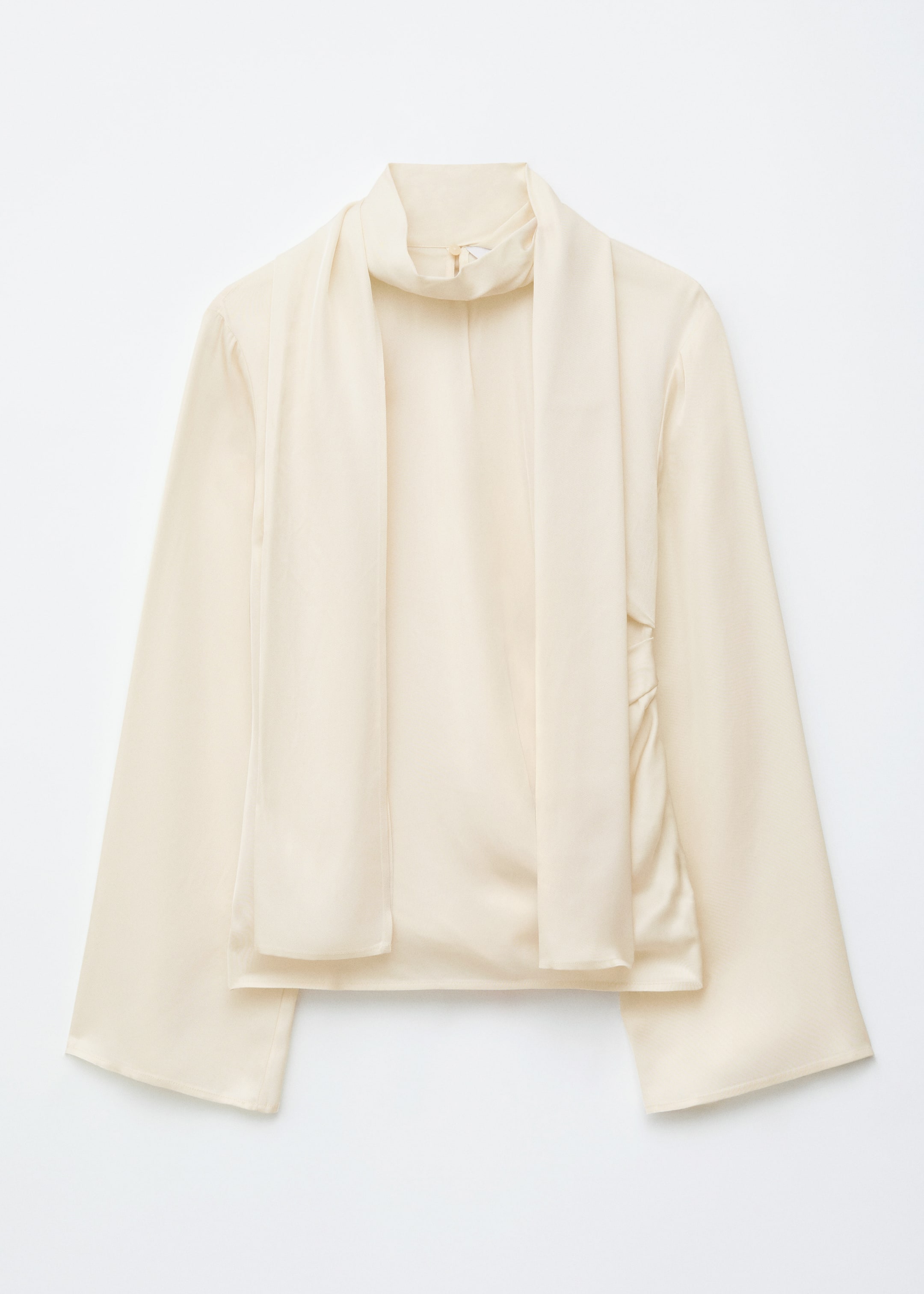 Visualizza immagine più grande: Blusa in raso con dettaglio sciarpa - Beige - DONNA | H&M IT 7