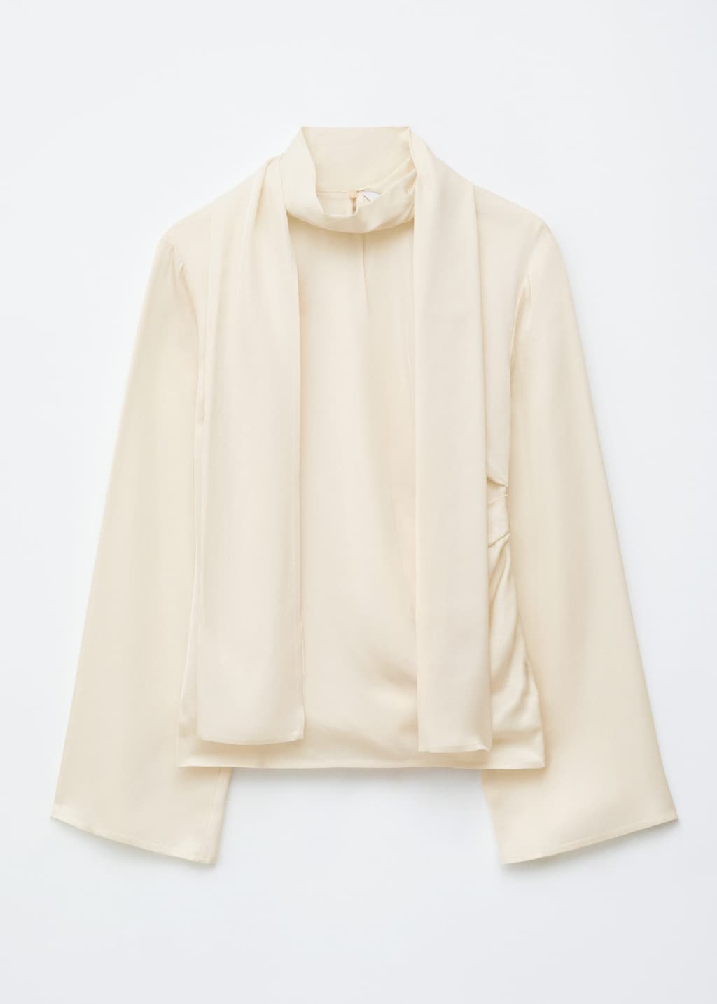 Image of Scarf-Detail Satin Blouse