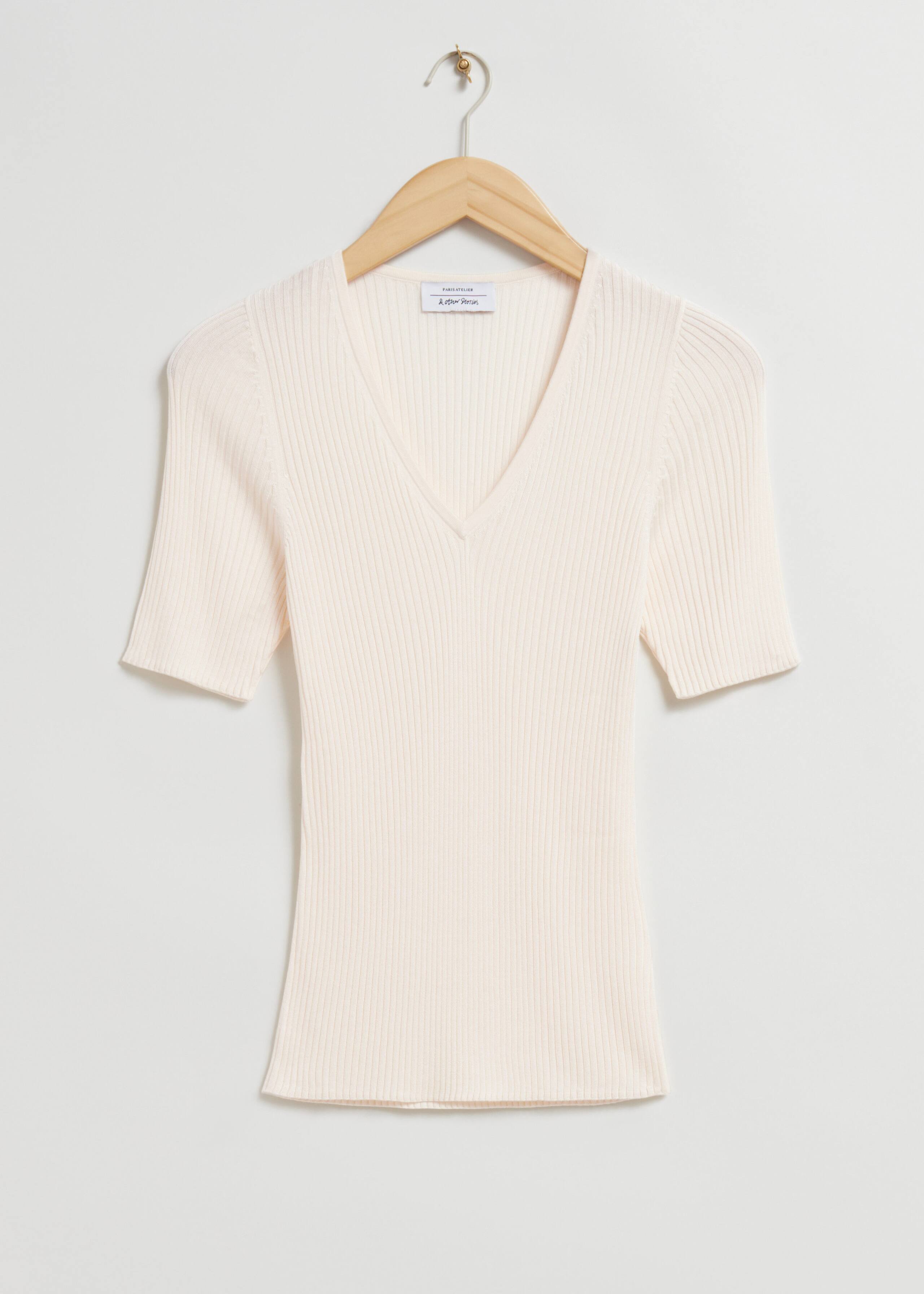 Camiseta de canalé - Negro - Bodegón