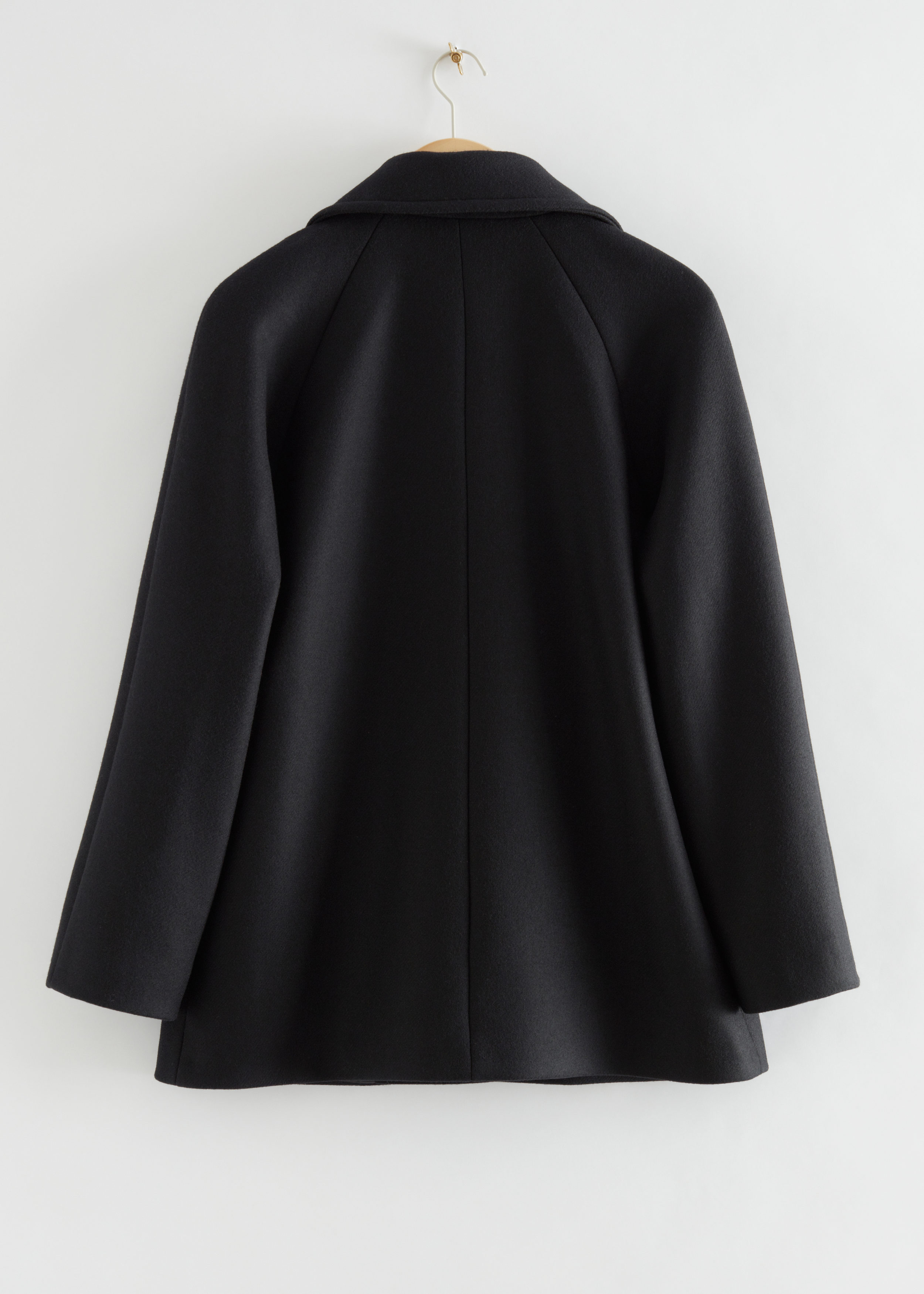 Double-Breasted Wool Pea Coat - Black - & Other Stories US