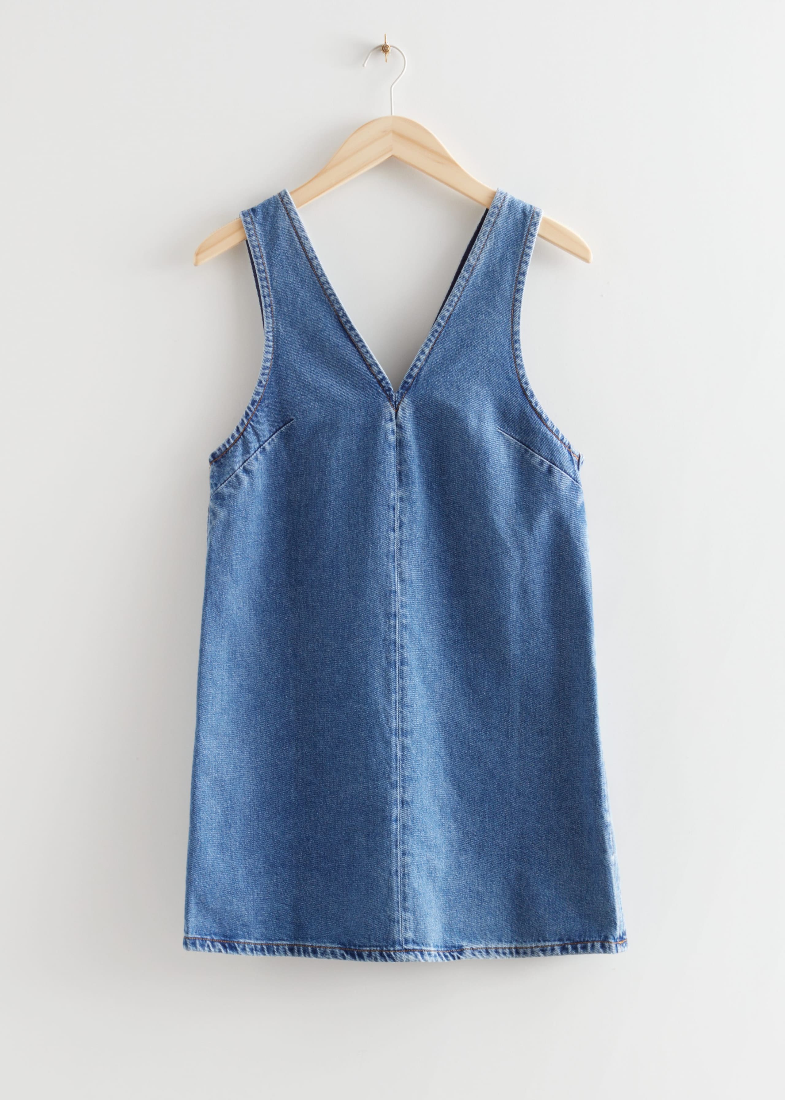 SleevelessDenimMiniDress - Mid Blue - Natura morta