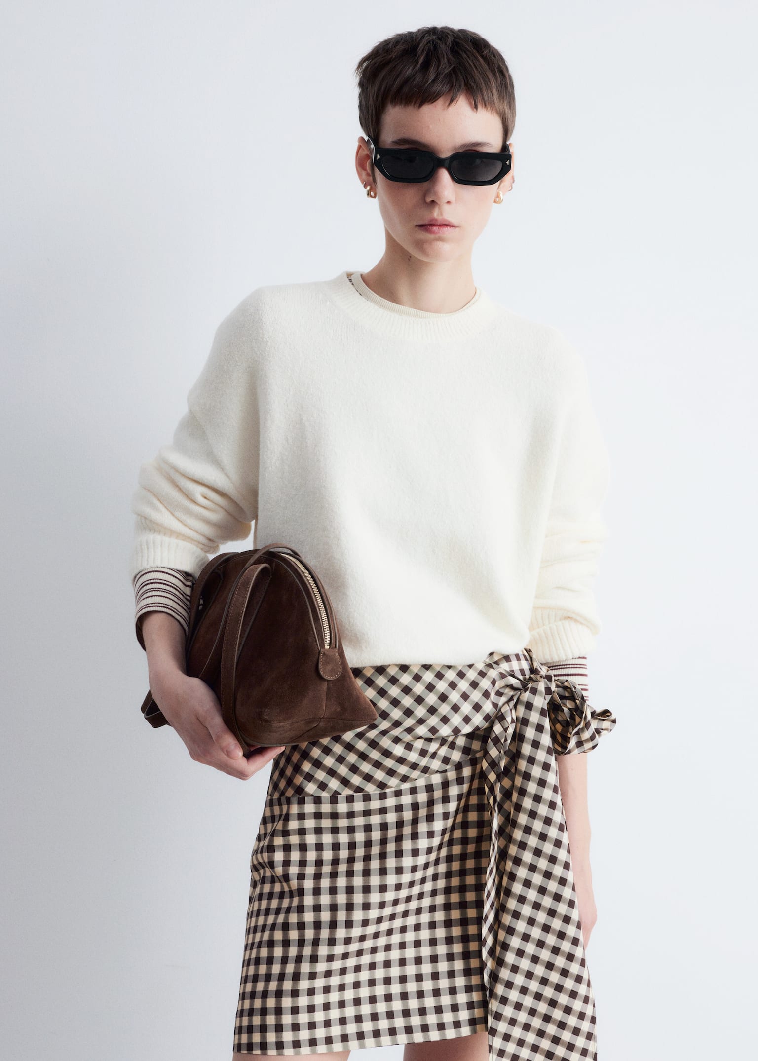 Relaxed Knit Jumper - Biały/Szary melanż/Szarobeżowy/Czarny/Ciemnoczerwony/Ciemnoniebieski/Przydymiony róż/Mole/Ciemnoróżowy/Granatowy - 6